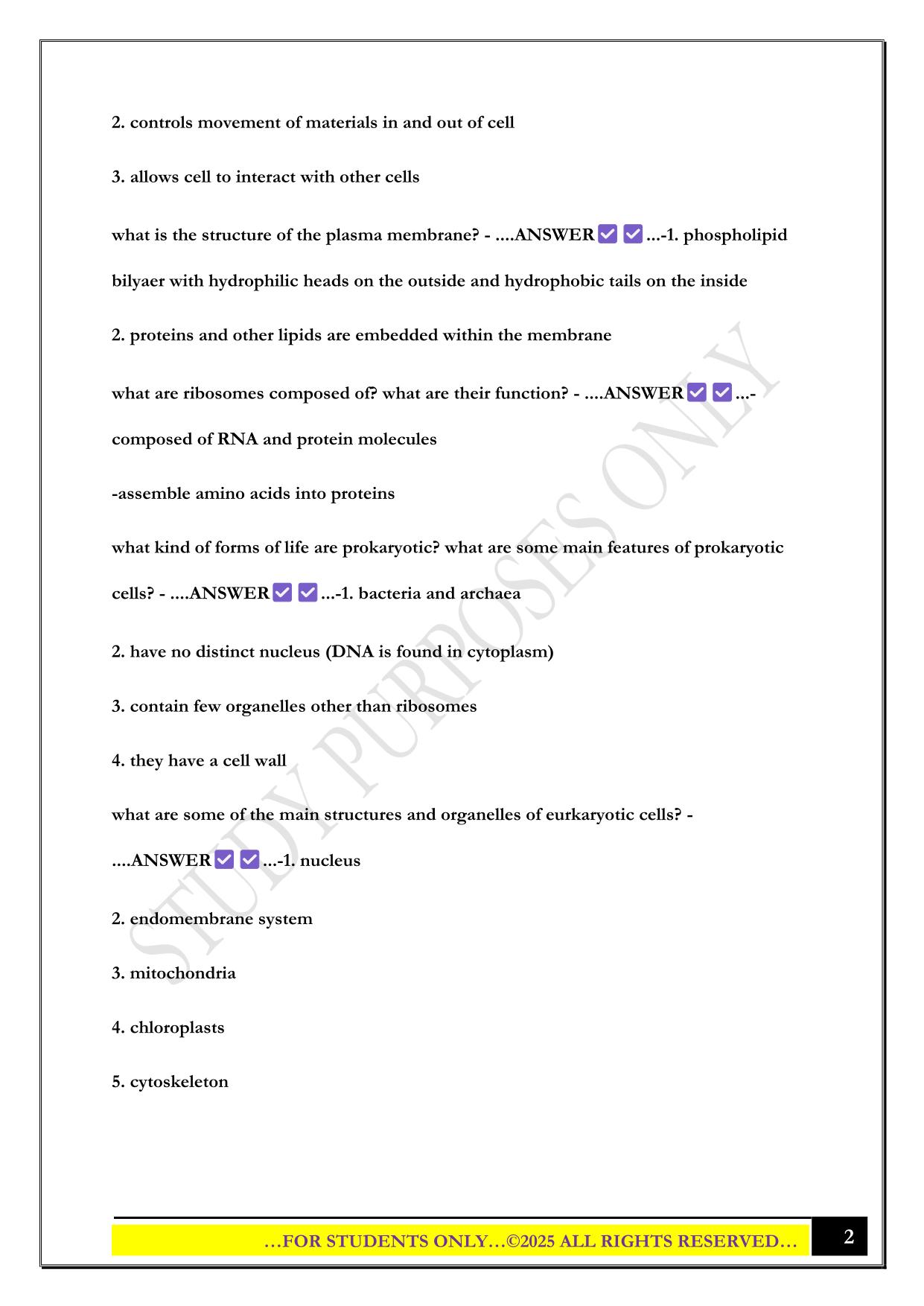 BIO100 Final Exam 2025 Questions and Answers