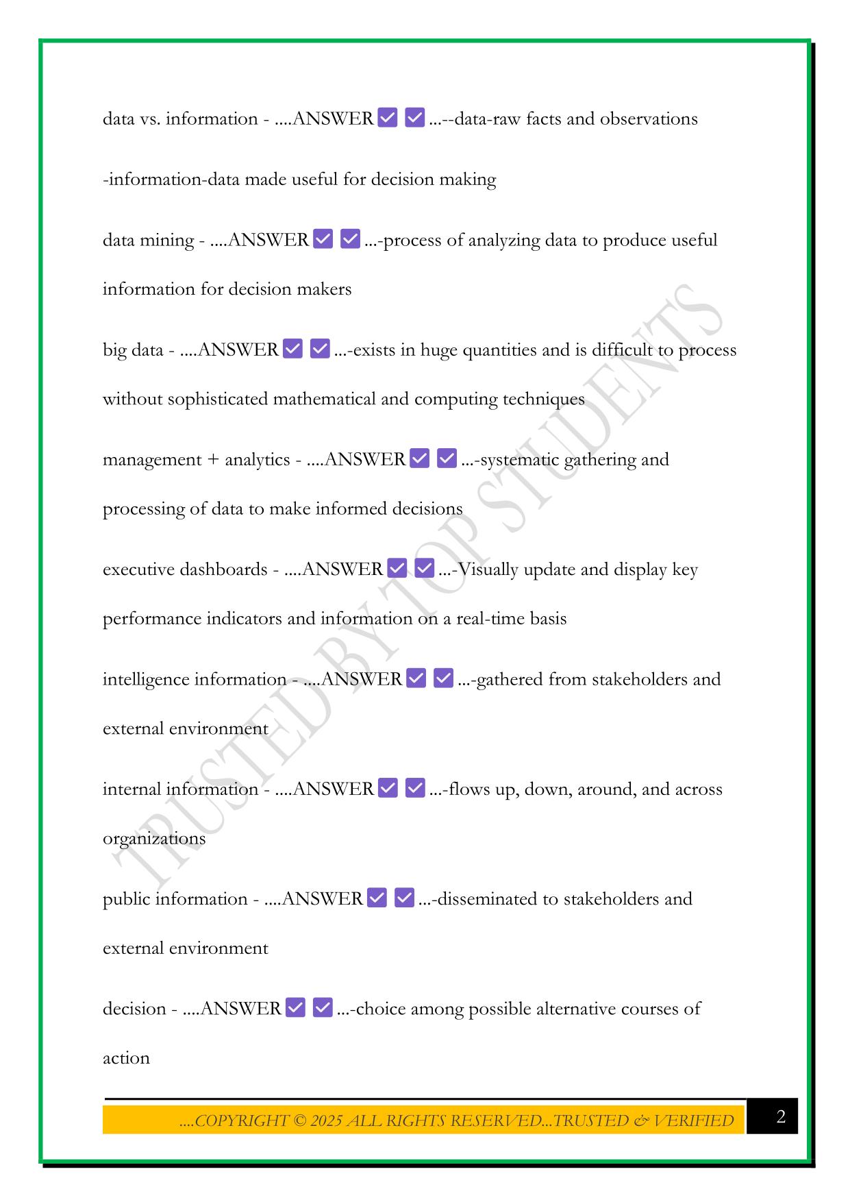 UTK MANAGEMENT 202-UNIT 2 EXAM 2025 QUESTIONS AND ANSWERS