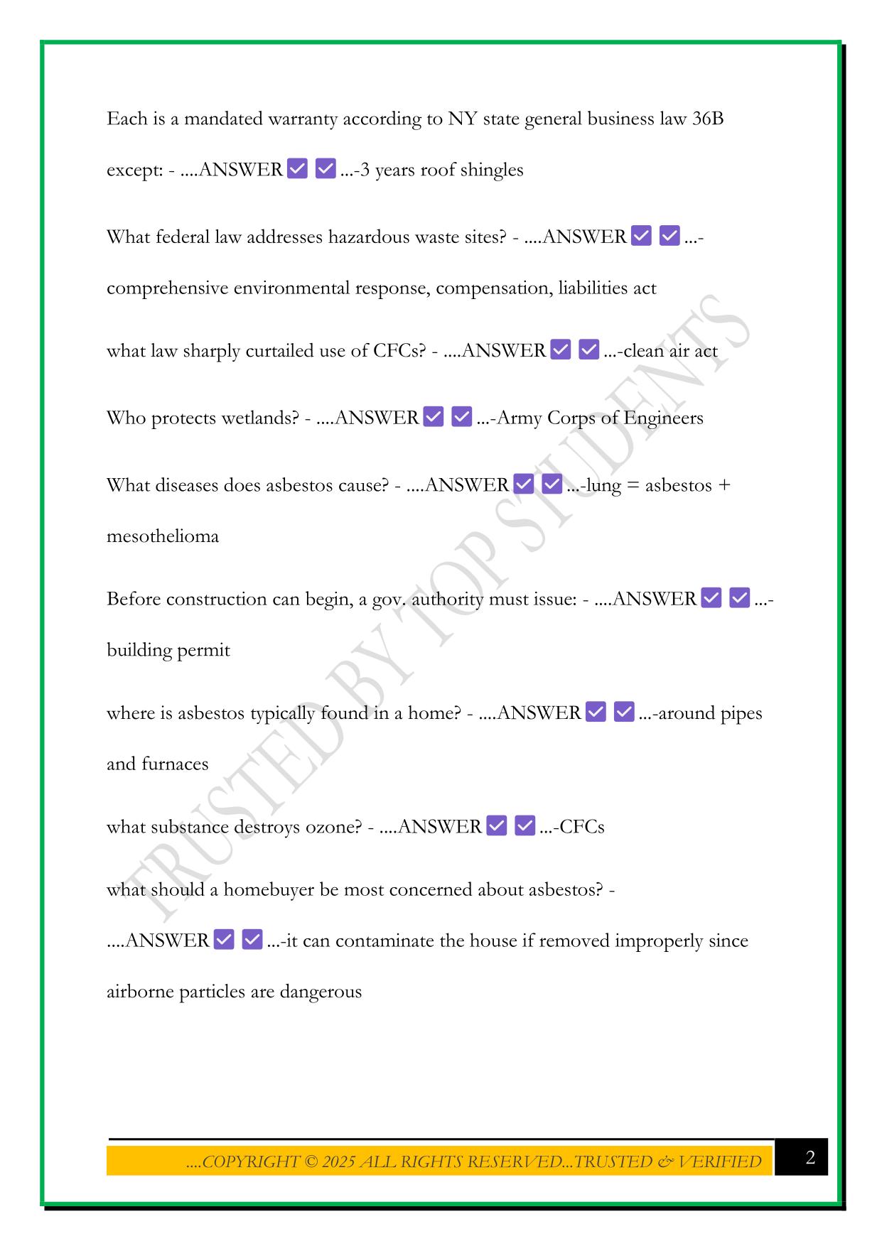 NYREI SCHOOL EXAM 2025 QUESTIONS AND ANSWERS