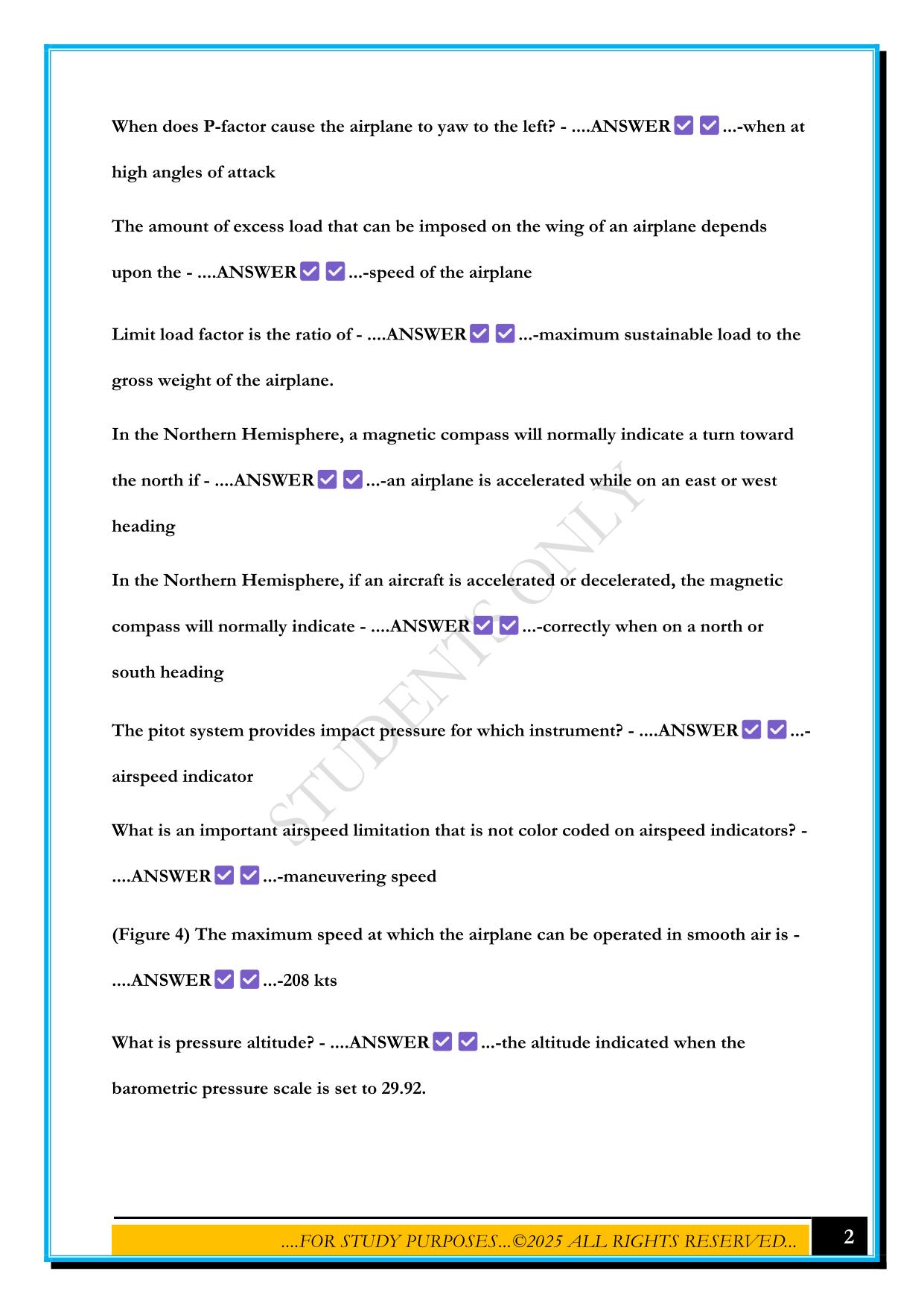 PRIVATE PILOT WRITTEN EXAM 2025 QUESTIONS AND ANSWERS