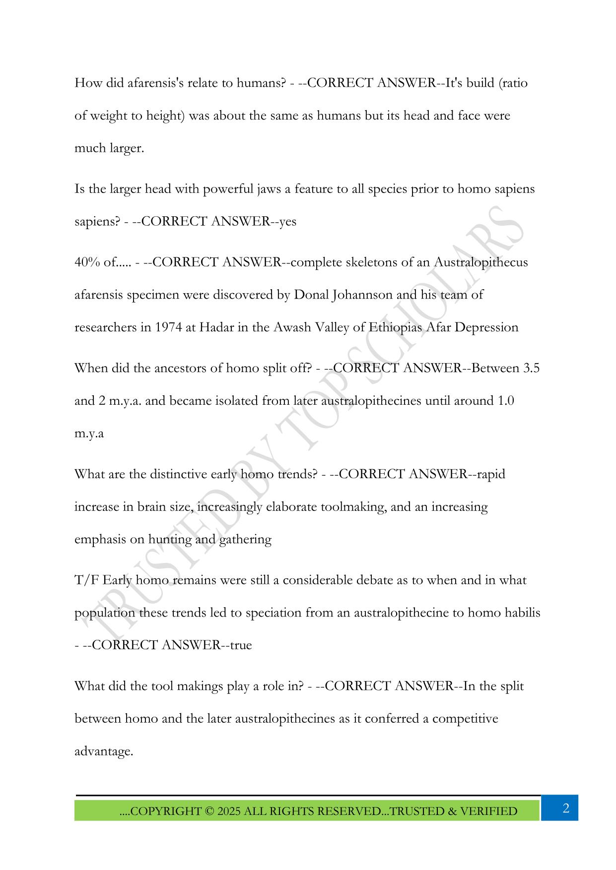 ANTHROPOLOGY EXAM 3 WVU 2025 QUESTIONS AND ANSWERS