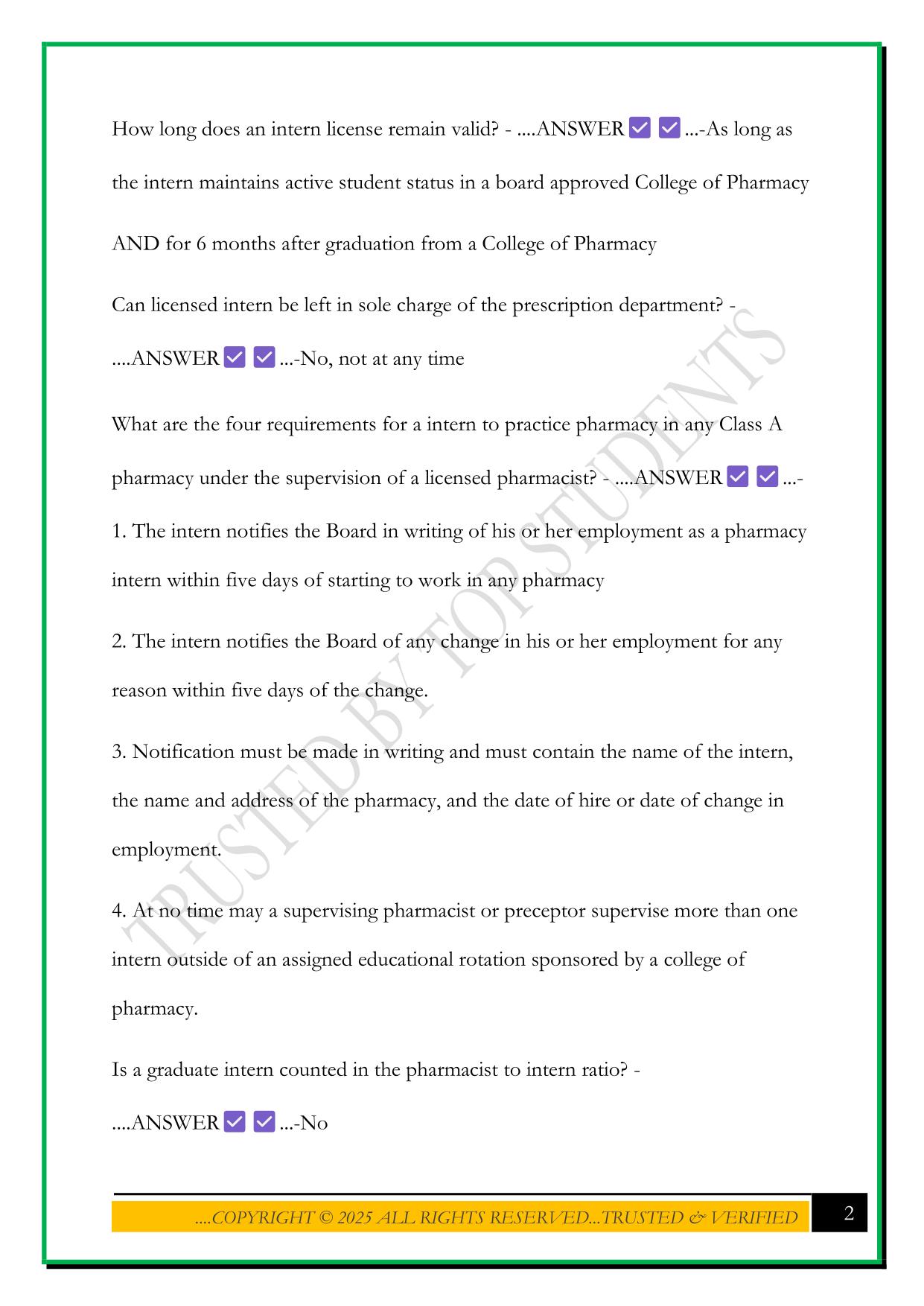 ARKANSAS PHARMACY LAW EXAM 2025 QUESTIONS AND ANSWERS