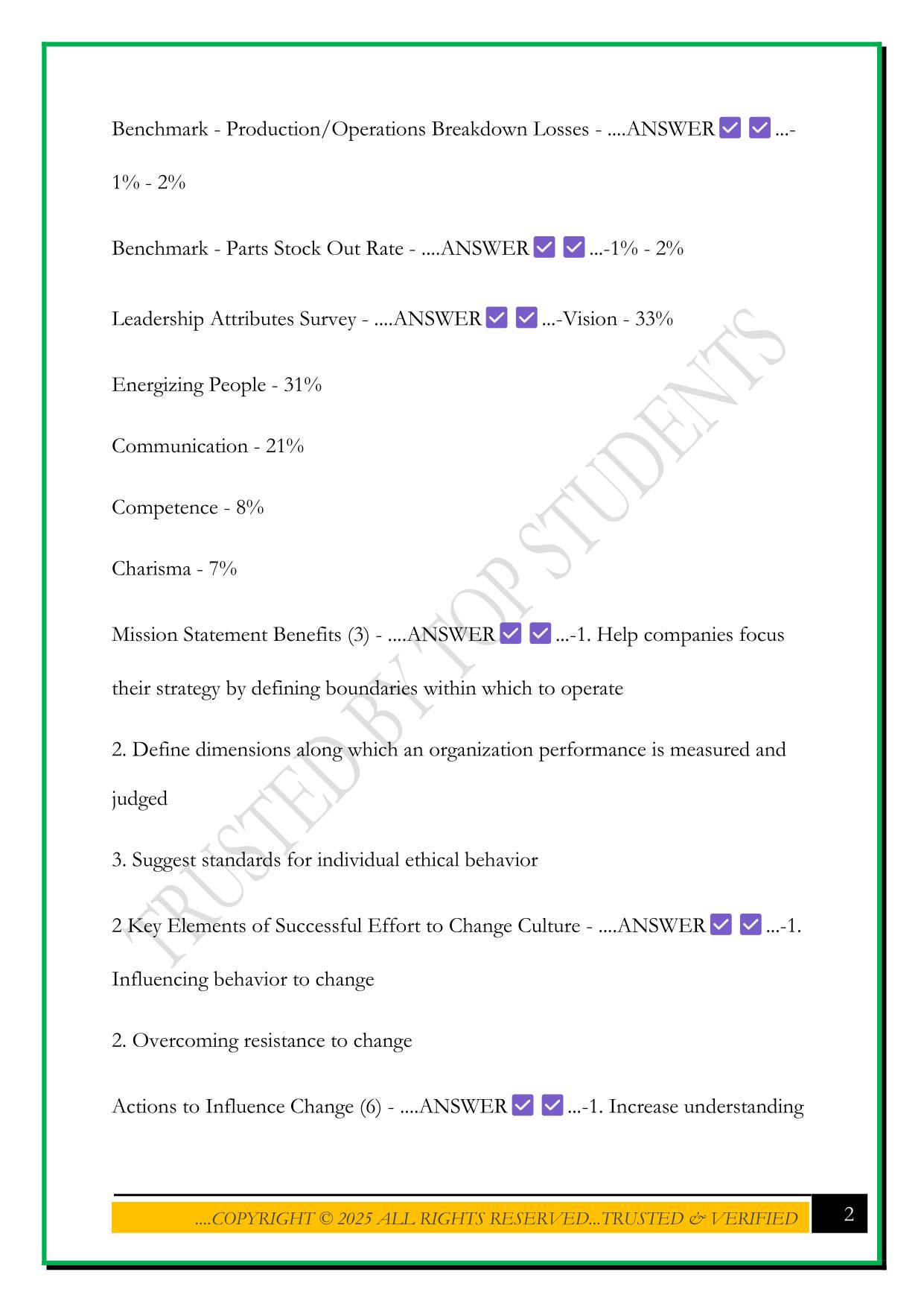 CMRP - CERTIFIED MAINTENANCE AND RELIABILITY PROFESSIONAL EXAM 2025 QUESTIONS AND ANSWERS