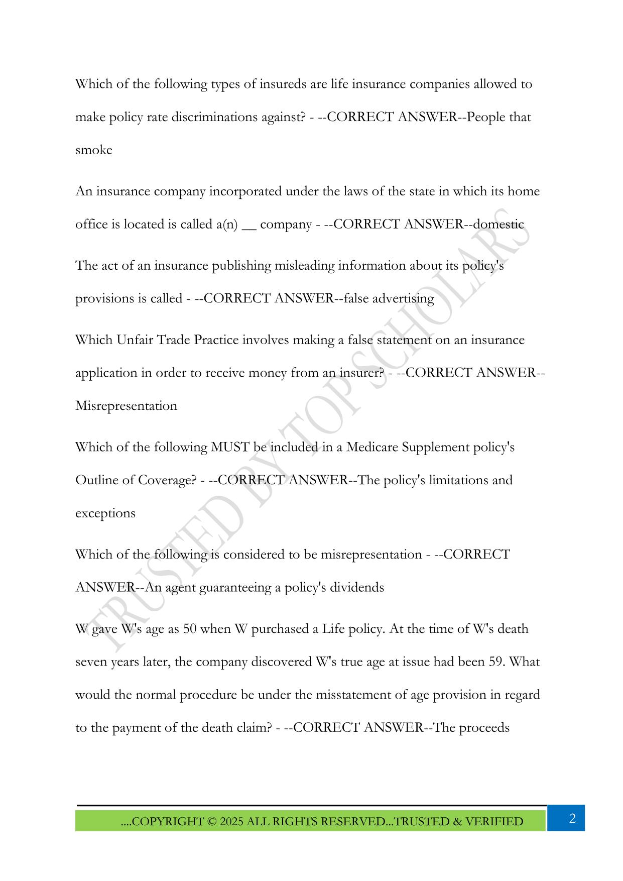 Florida Laws and Rules Exam 2025 Questions and Answers