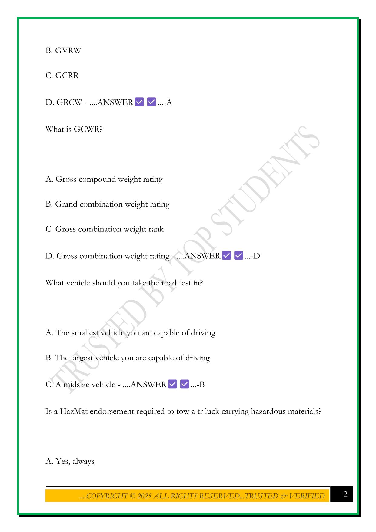 NYS TOW TRUCK ENDORSEMENT PRACTICE TEST MARATHON 2025 QUESTIONS AND ANSWERS