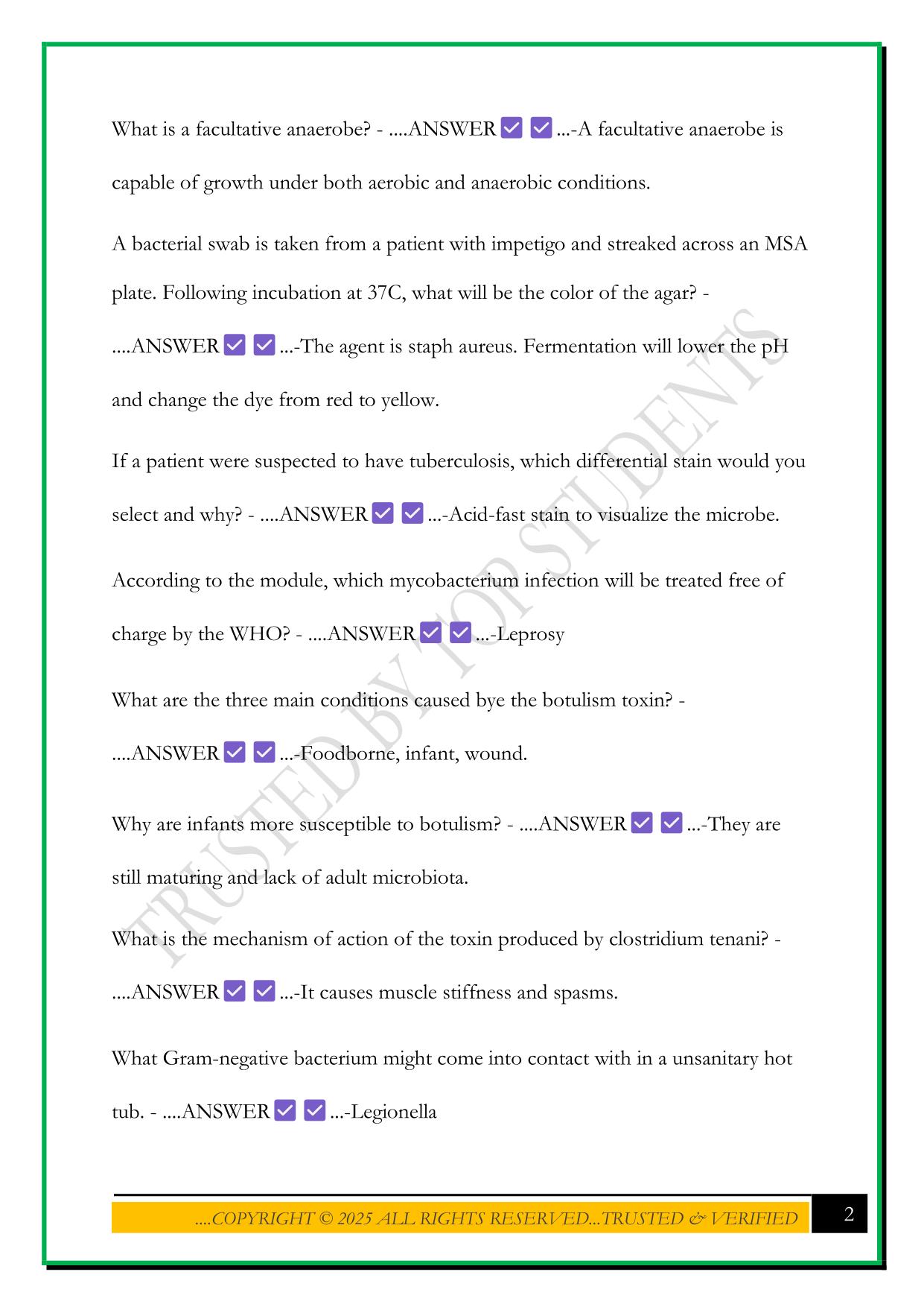 BIOD 171 PORTAGE LEARNING EXAM 5 2025 QUESTIONS AND ANSWERS