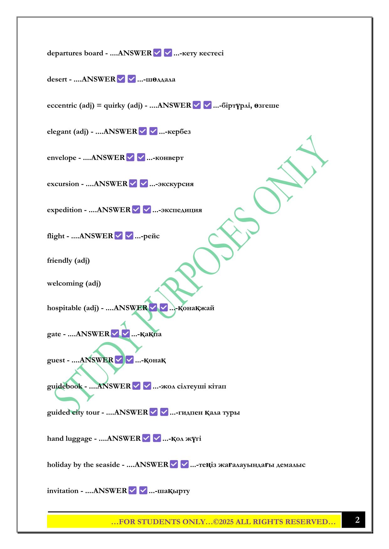 TRAVEL & TOURISM EXAM 2025 QUESTIONS AND ANSWERS