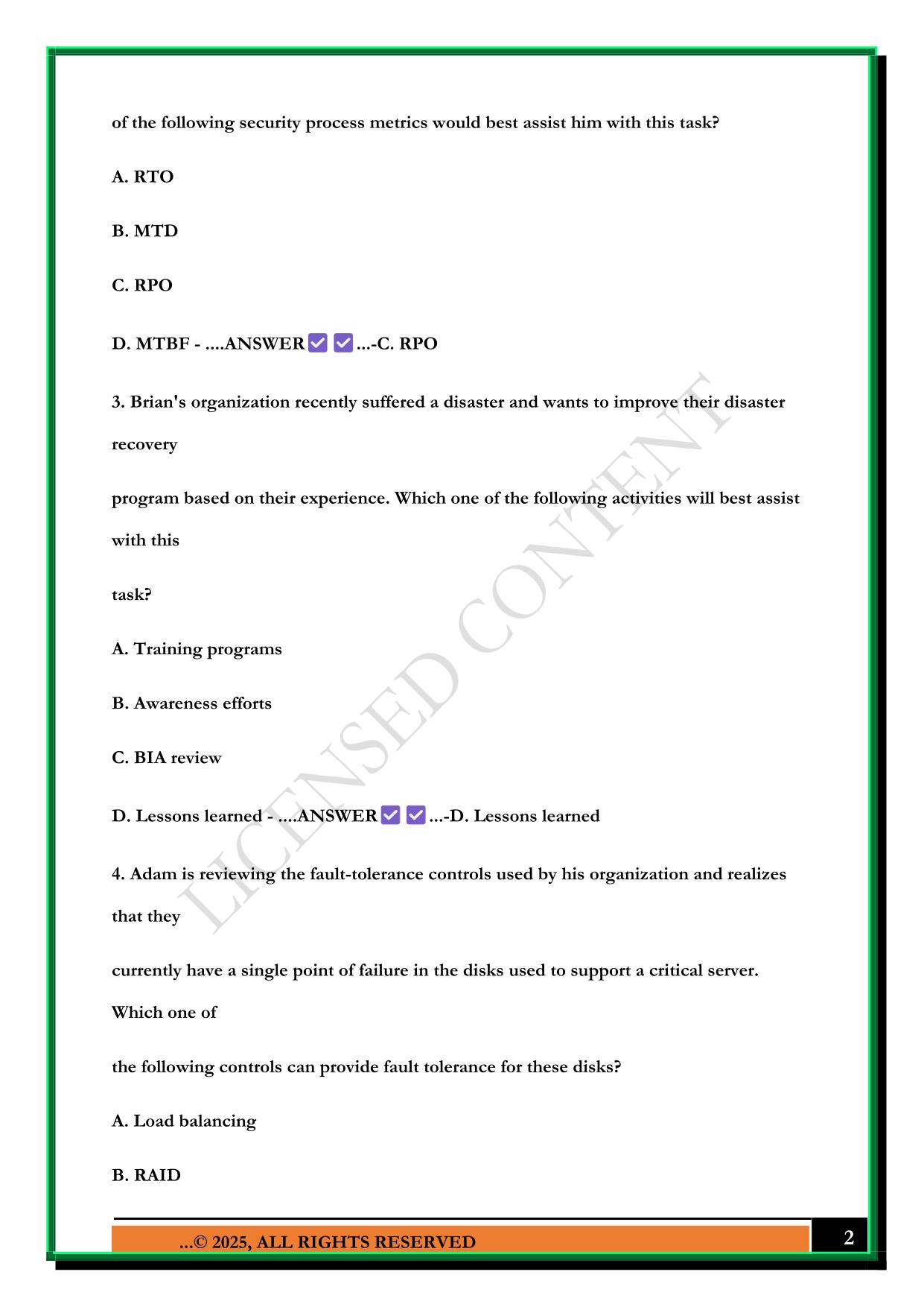 C795 CHAPTER 18 QUESTIONS WITH CORRECT ANSWERS