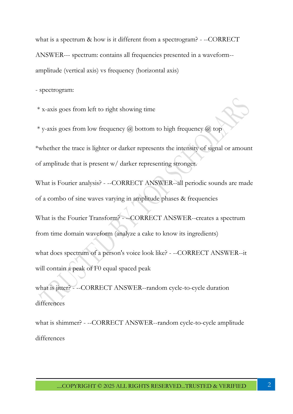 ASLP 3030 Final Exam 2025 Questions and Answers