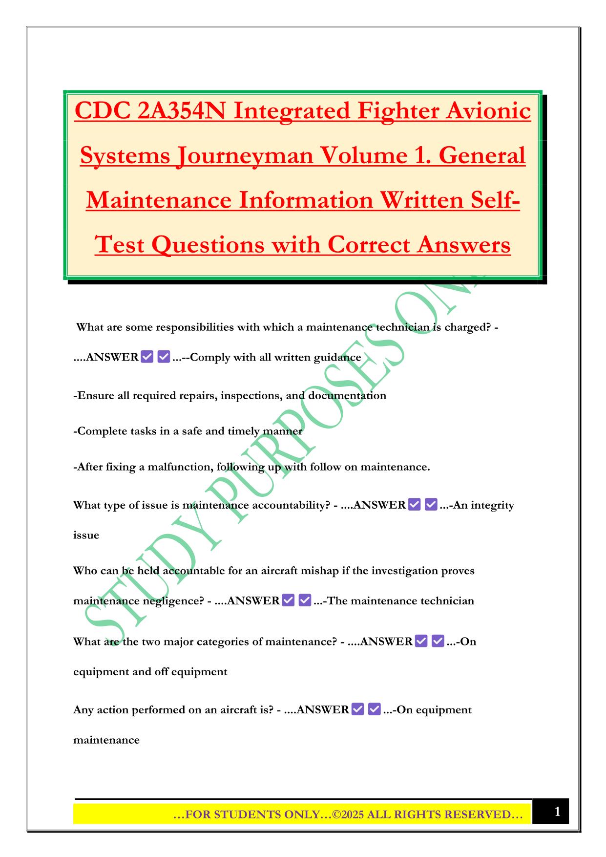 Avionics AC Test 2025 Questions and Answers