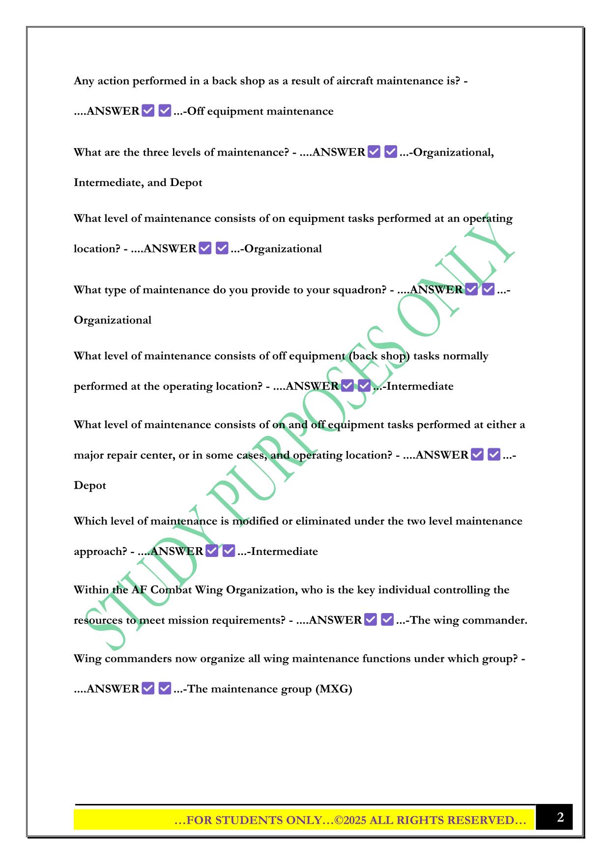 Avionics AC Test 2025 Questions and Answers