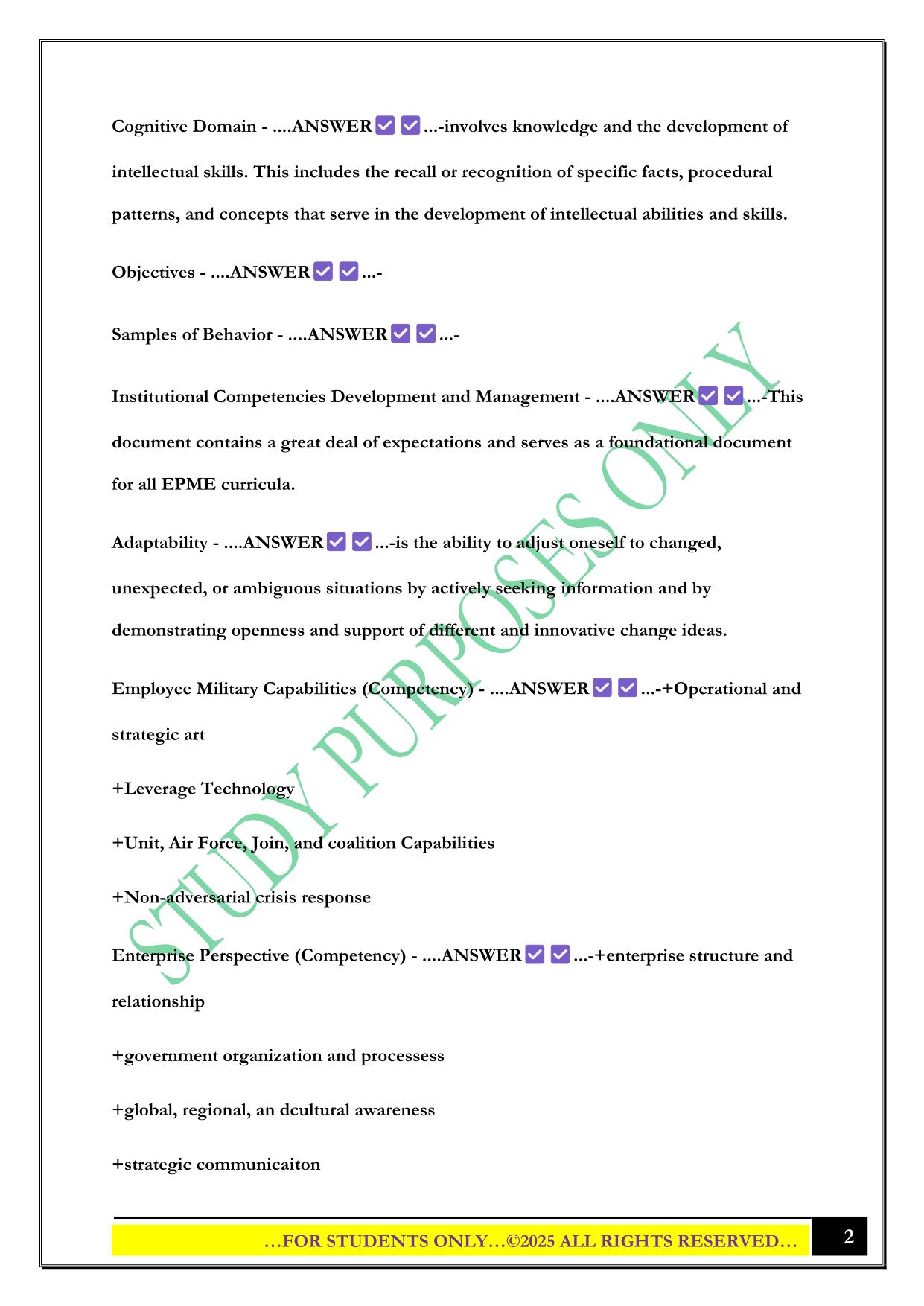 NCOA DLC Exam 1 2025 Questions and Answers