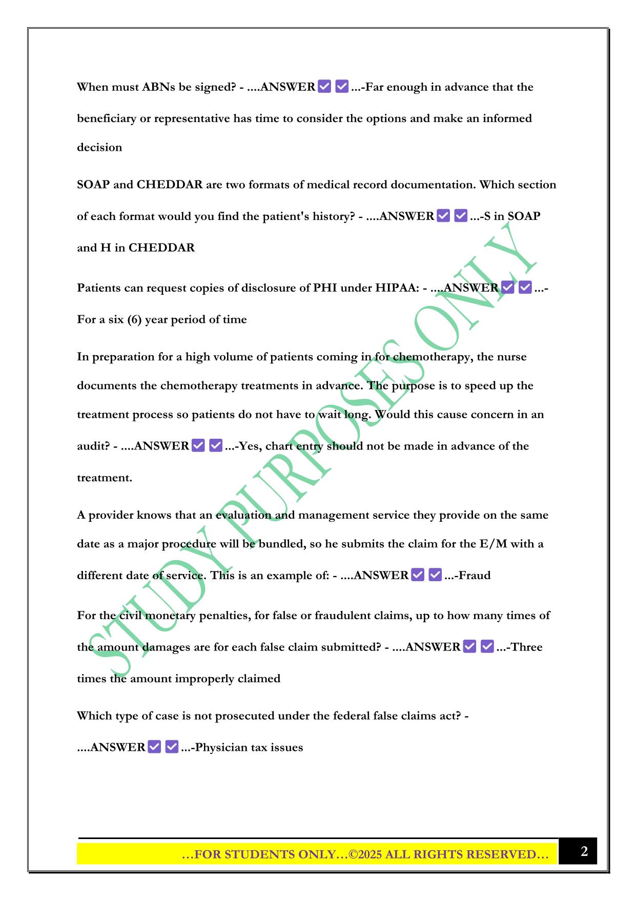 CPMA Practice test 2025 Questions and Answers