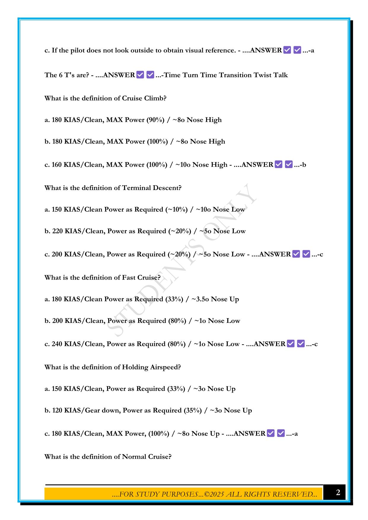 PRIMARY INSTRUMENT GROUND SCHOOL EXAM 2025 QUESTIONS AND ANSWERS