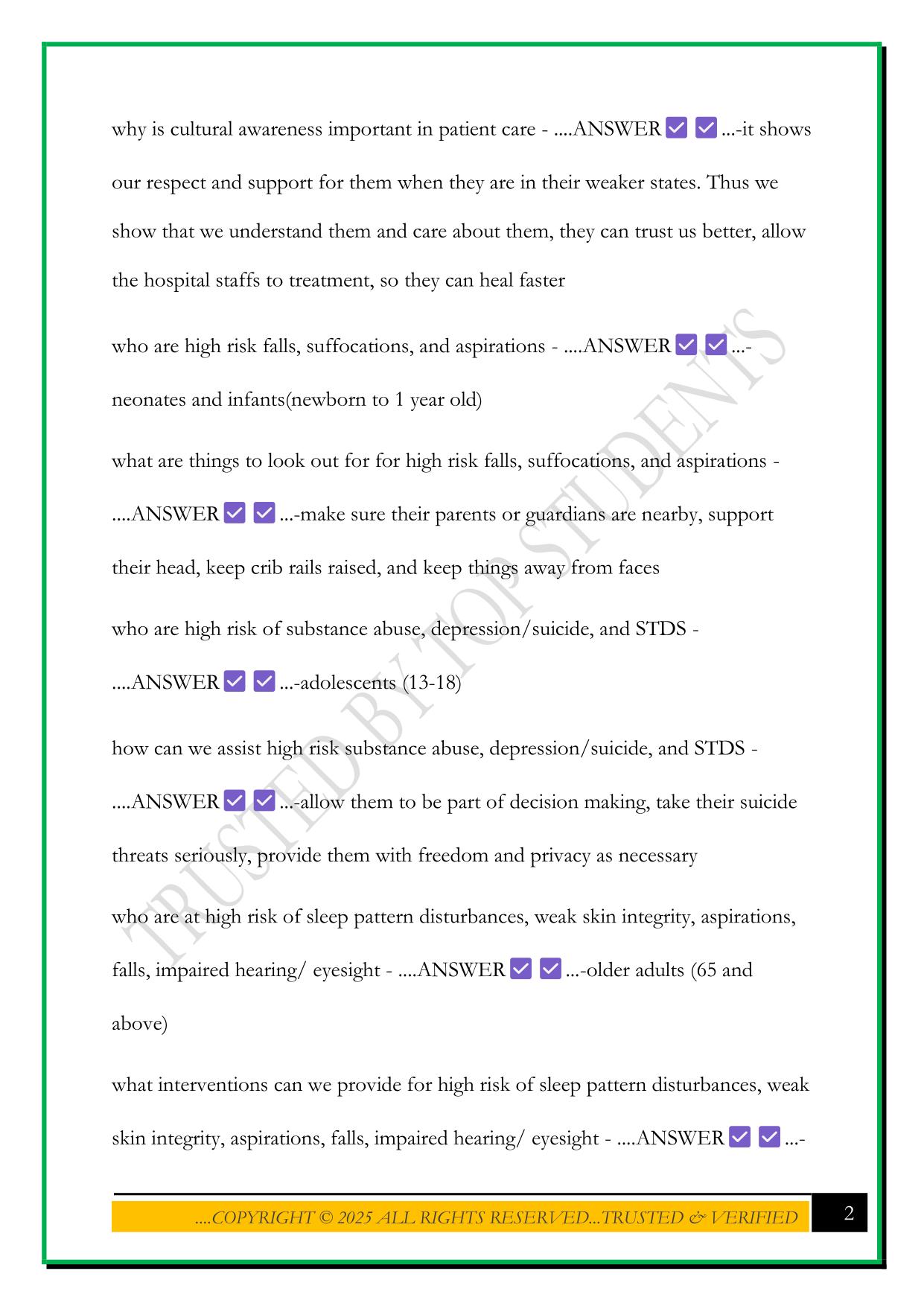 COPE HEALTH SCHOLARS TEST 2025 QUESTIONS AND ANSWERS
