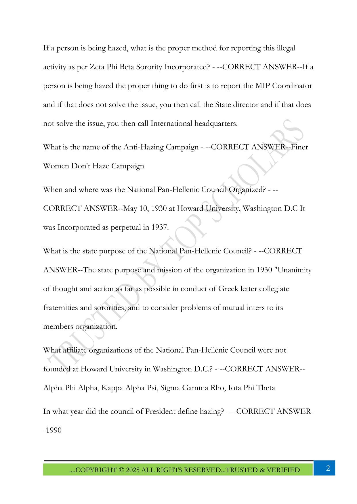 Zeta Phi Beta Exam 2025 Questions and Answers