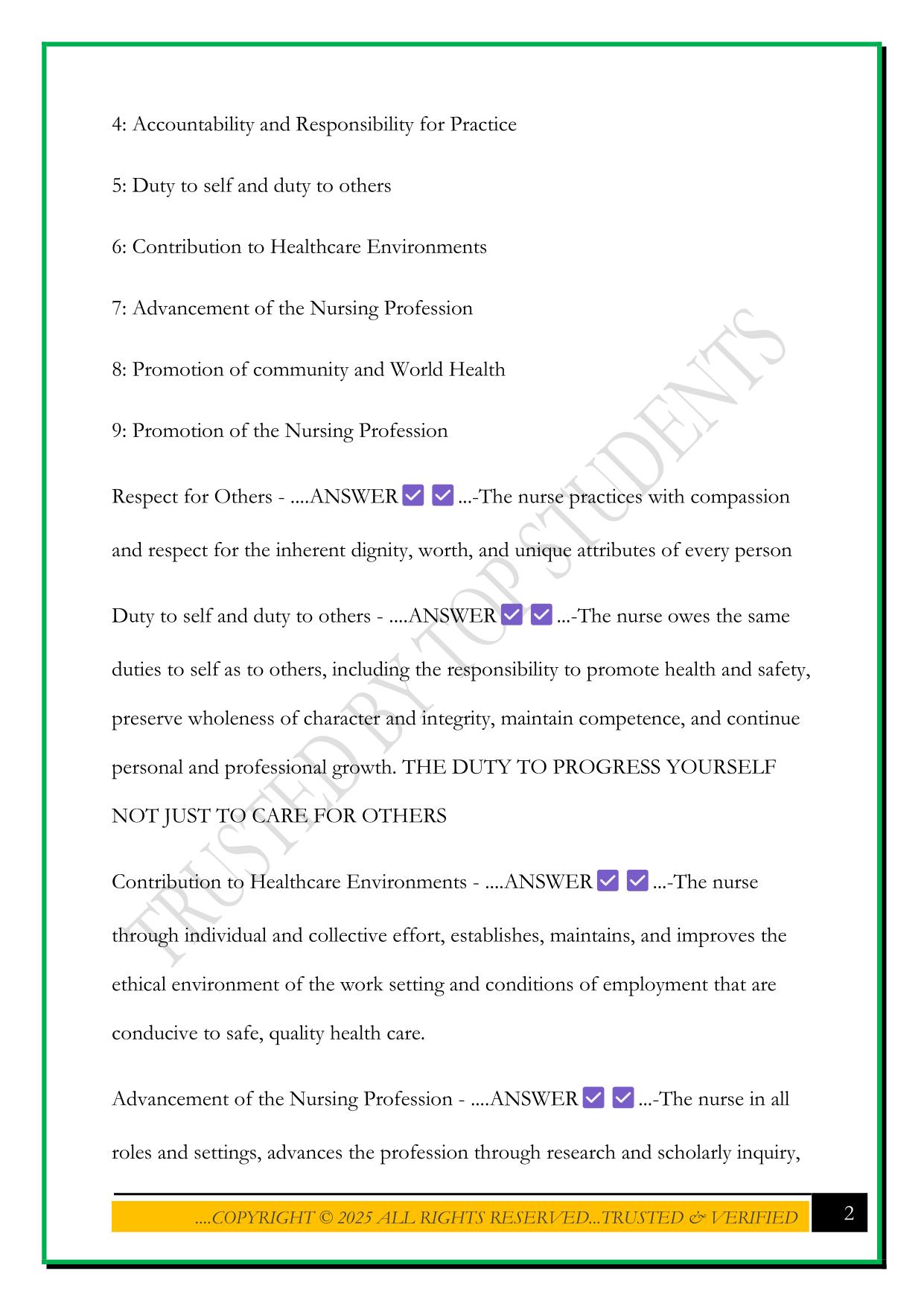 NUR 376 EXAM 1 2025 QUESTIONS AND ANSWERS