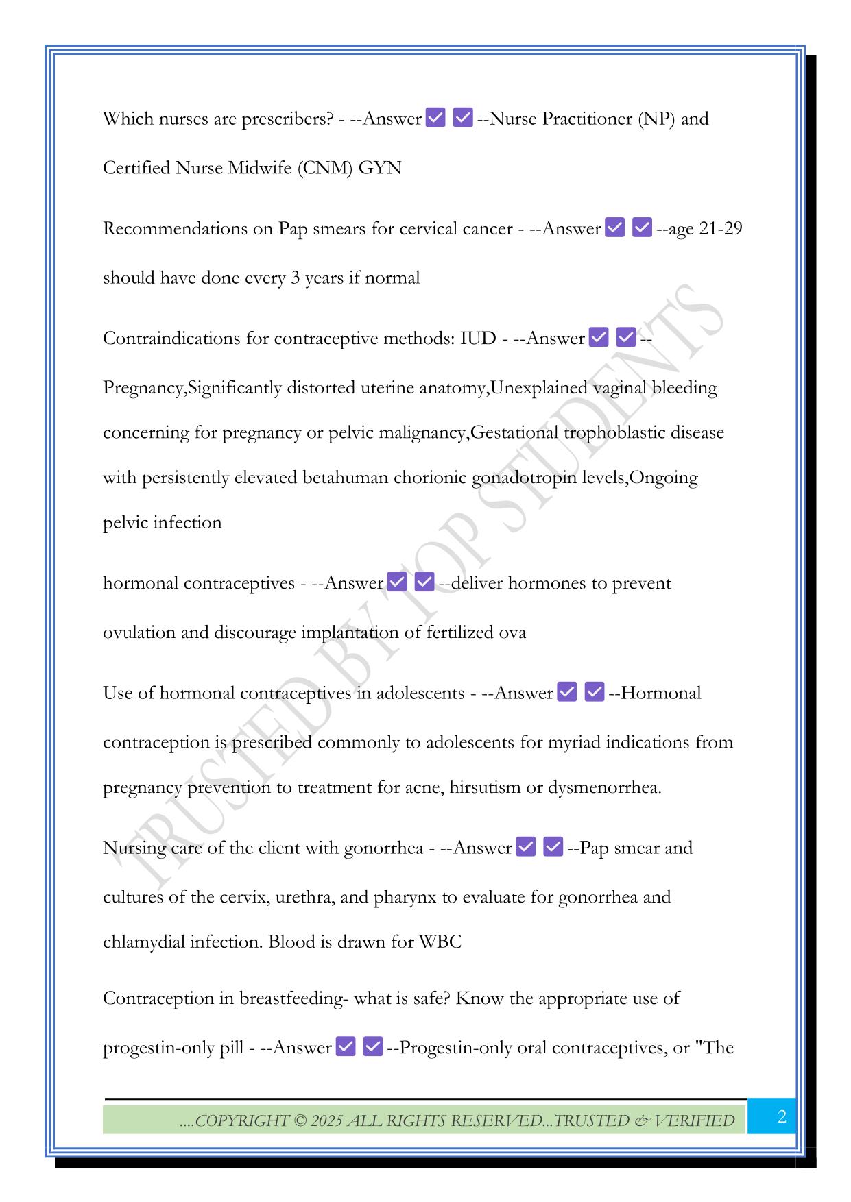 PRN1831 Exam 1 Review 2025 Questions and Answers