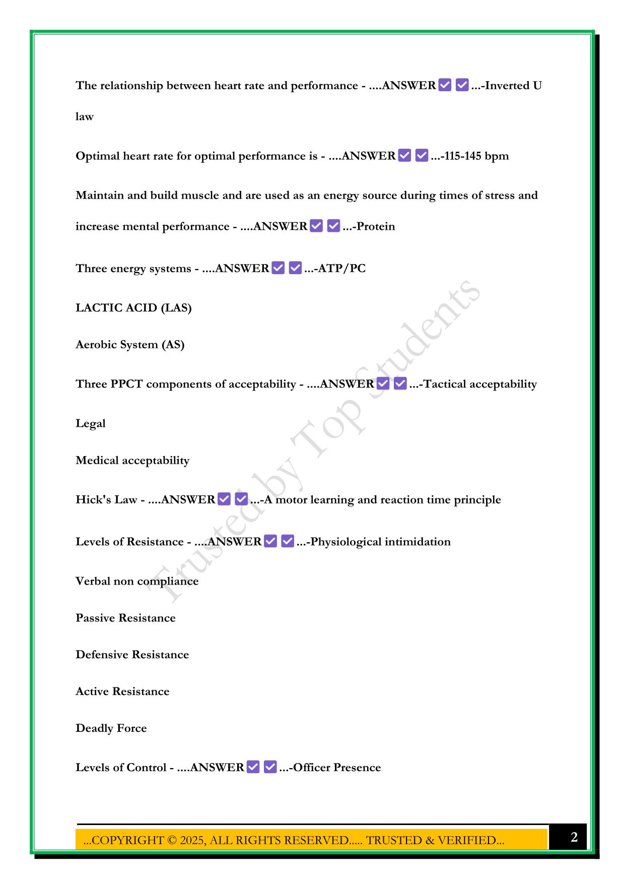 PPCT REVIEW 2025 QUESTIONS AND ANSWERS