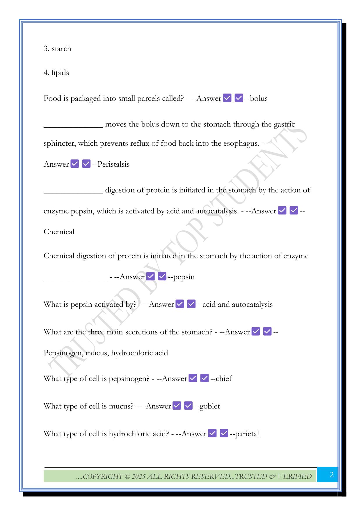 ATI TEAS GASTROINTESTINAL SYSTEM EXAM 2025 QUESTIONS AND ANSWERS