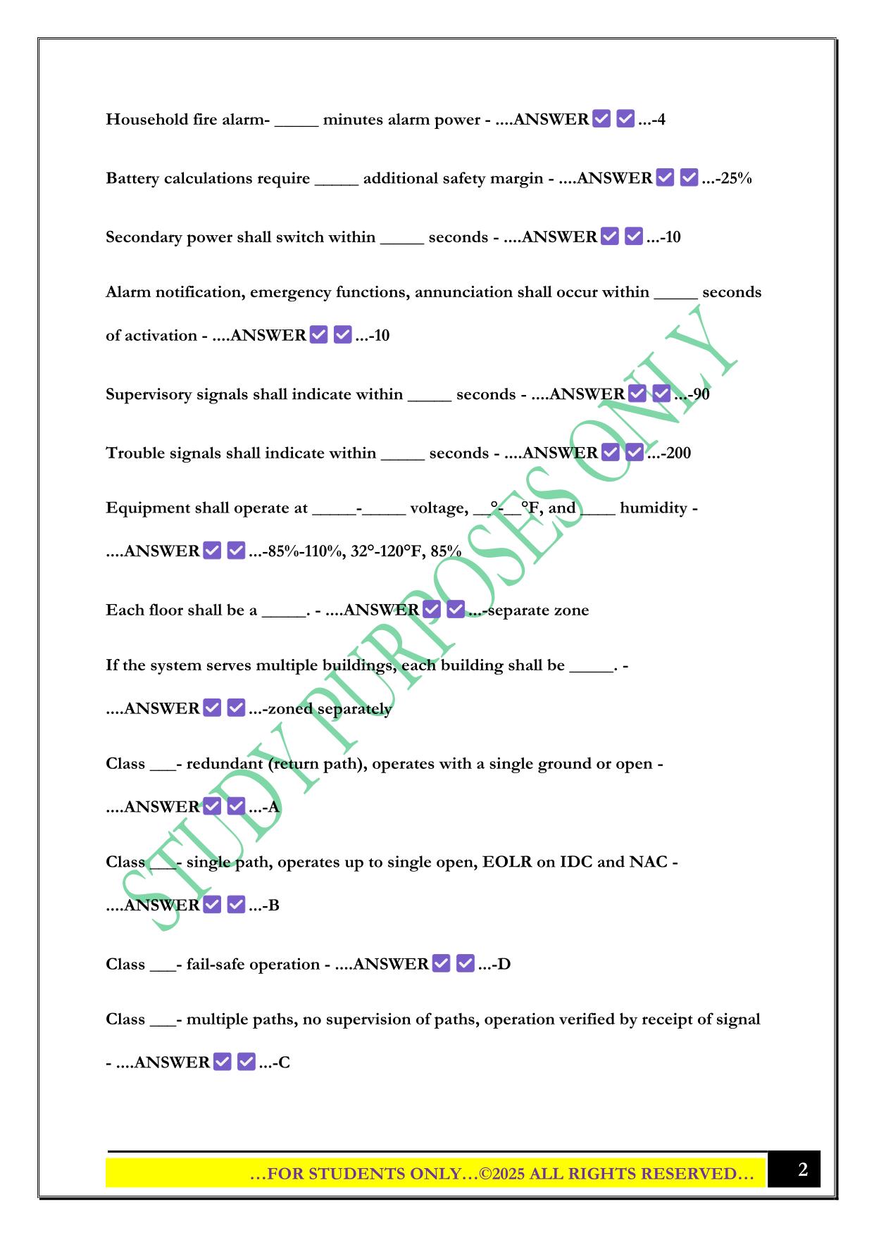 NICET Fire Alarms Top 100 Exam 2025 Questions and Answers