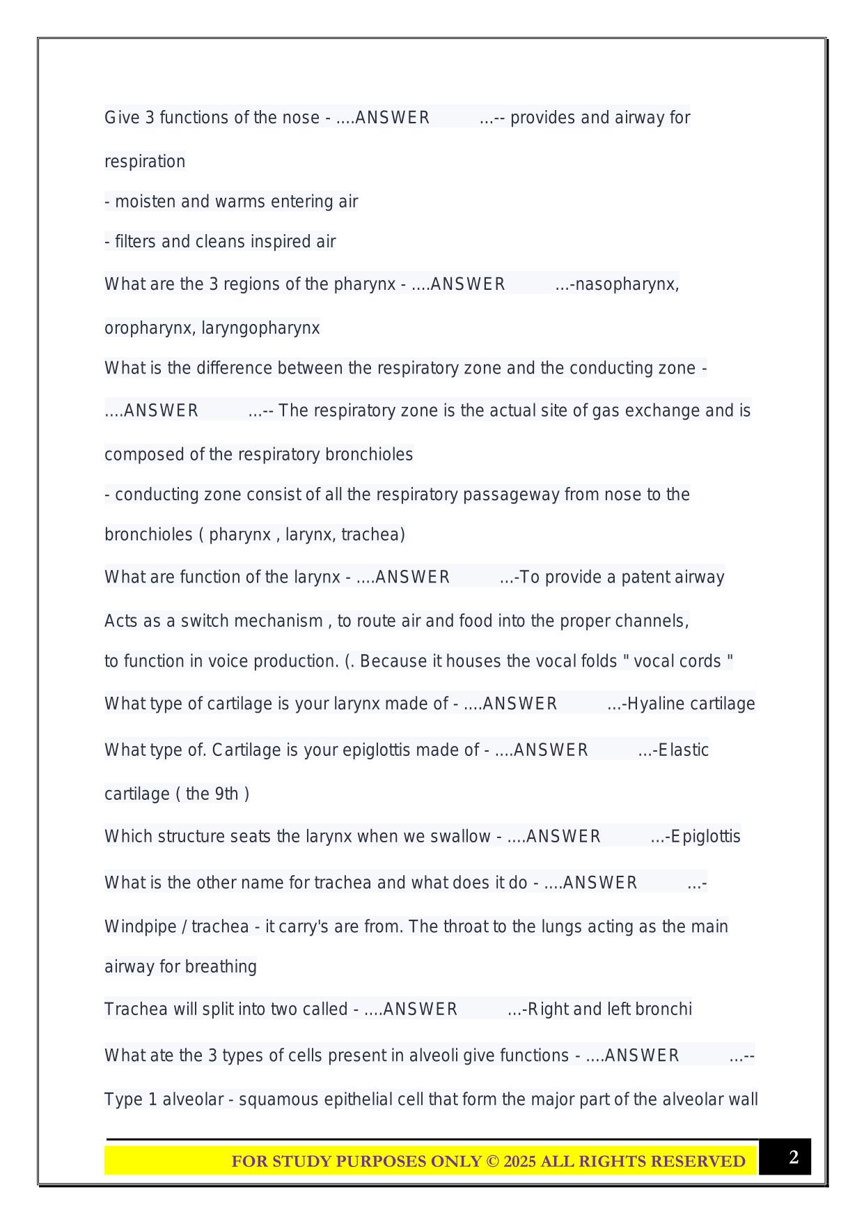 Bio 230 anatomy and physiology 1 Exam 2025 Questions and Answers