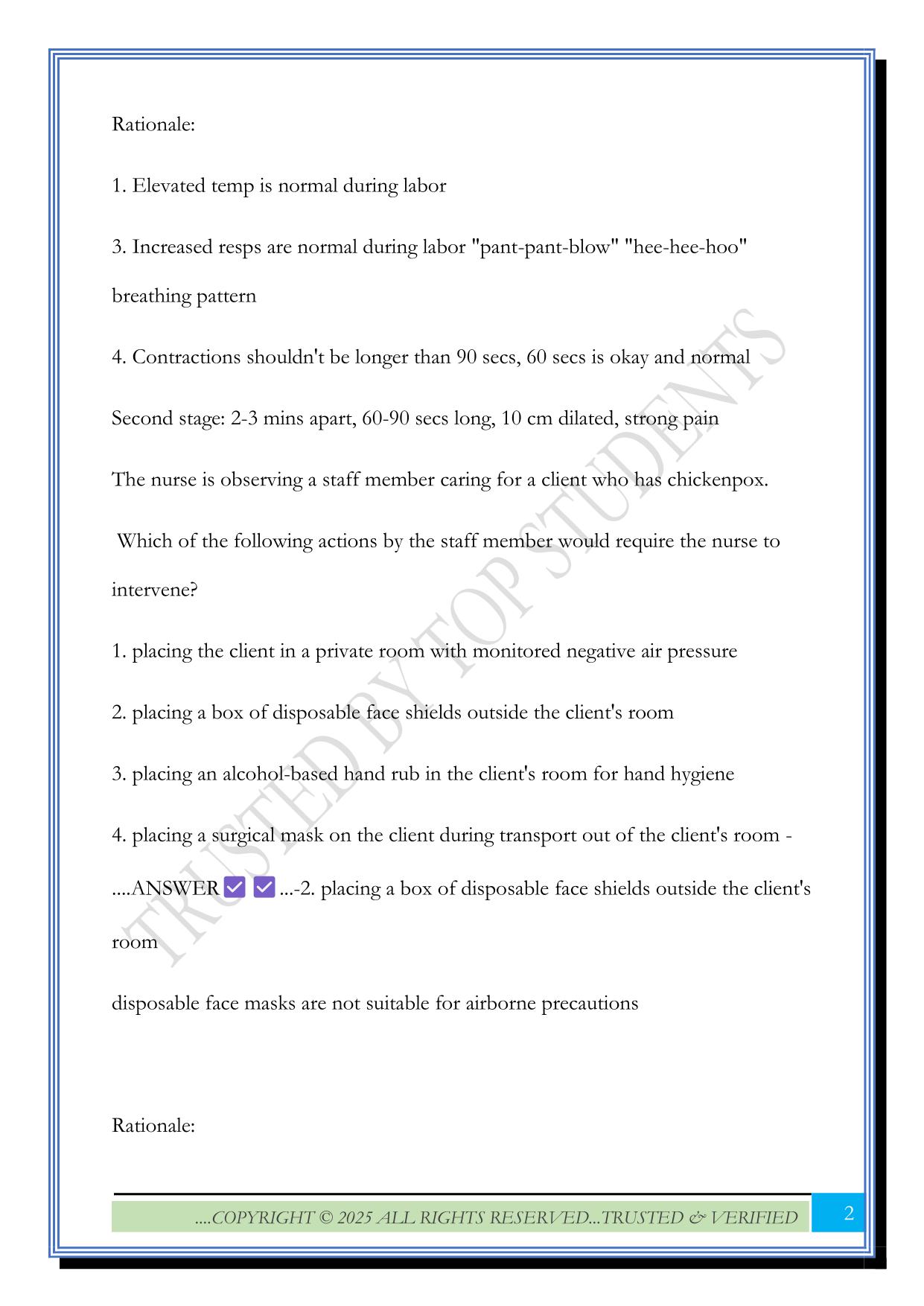 NCLEX EXAM PREVIEW 2025 QUESTIONS AND ANSWERS 100% SOLVED