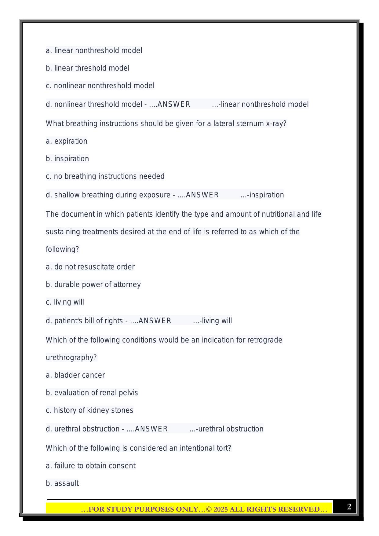 RTBC Mock exam #2 2025 Questions and Answers