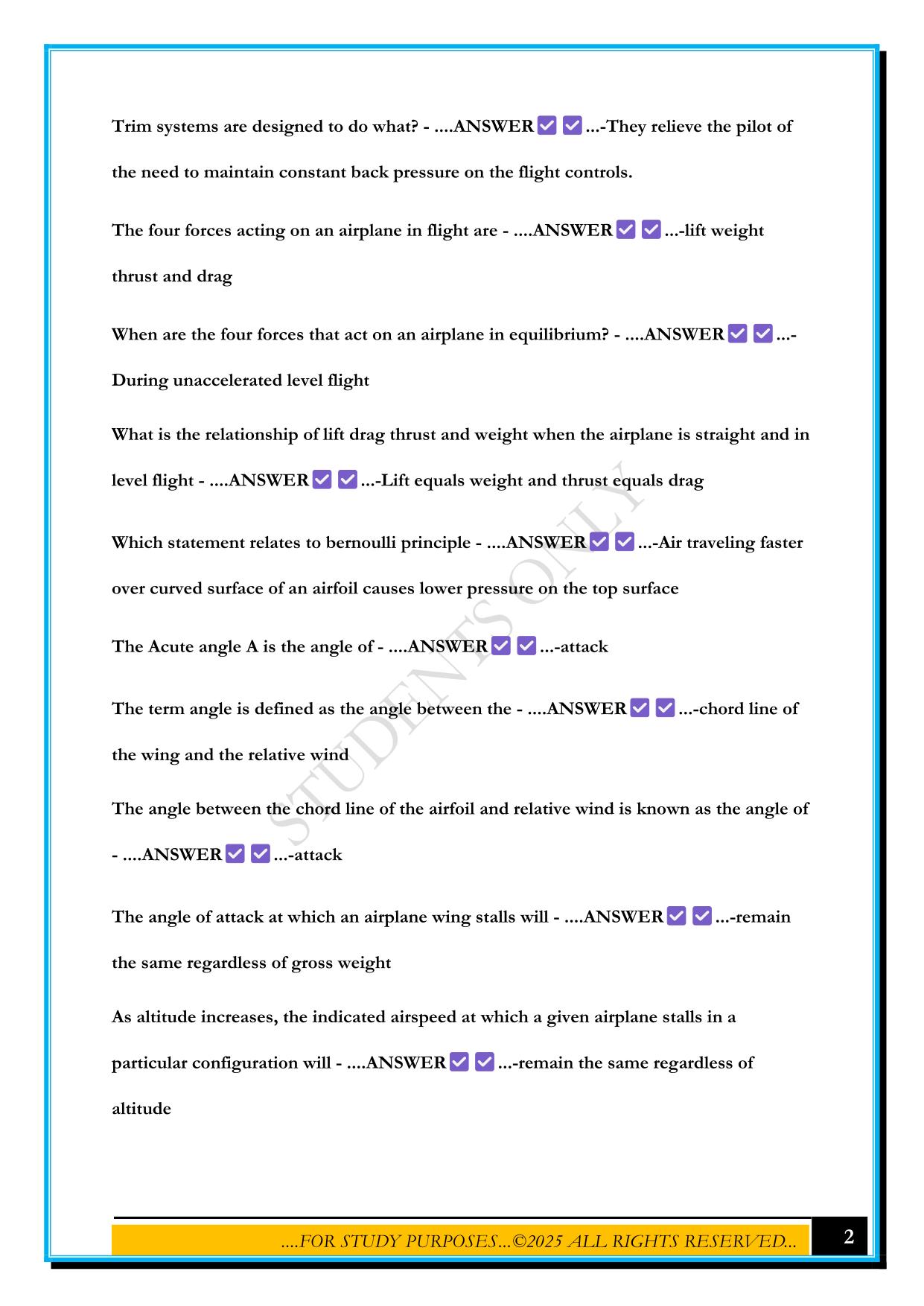 PRIVATE PILOT GROUND SCHOOL MIDTERM EXAM 2025 QUESTIONS AND ANSWERS