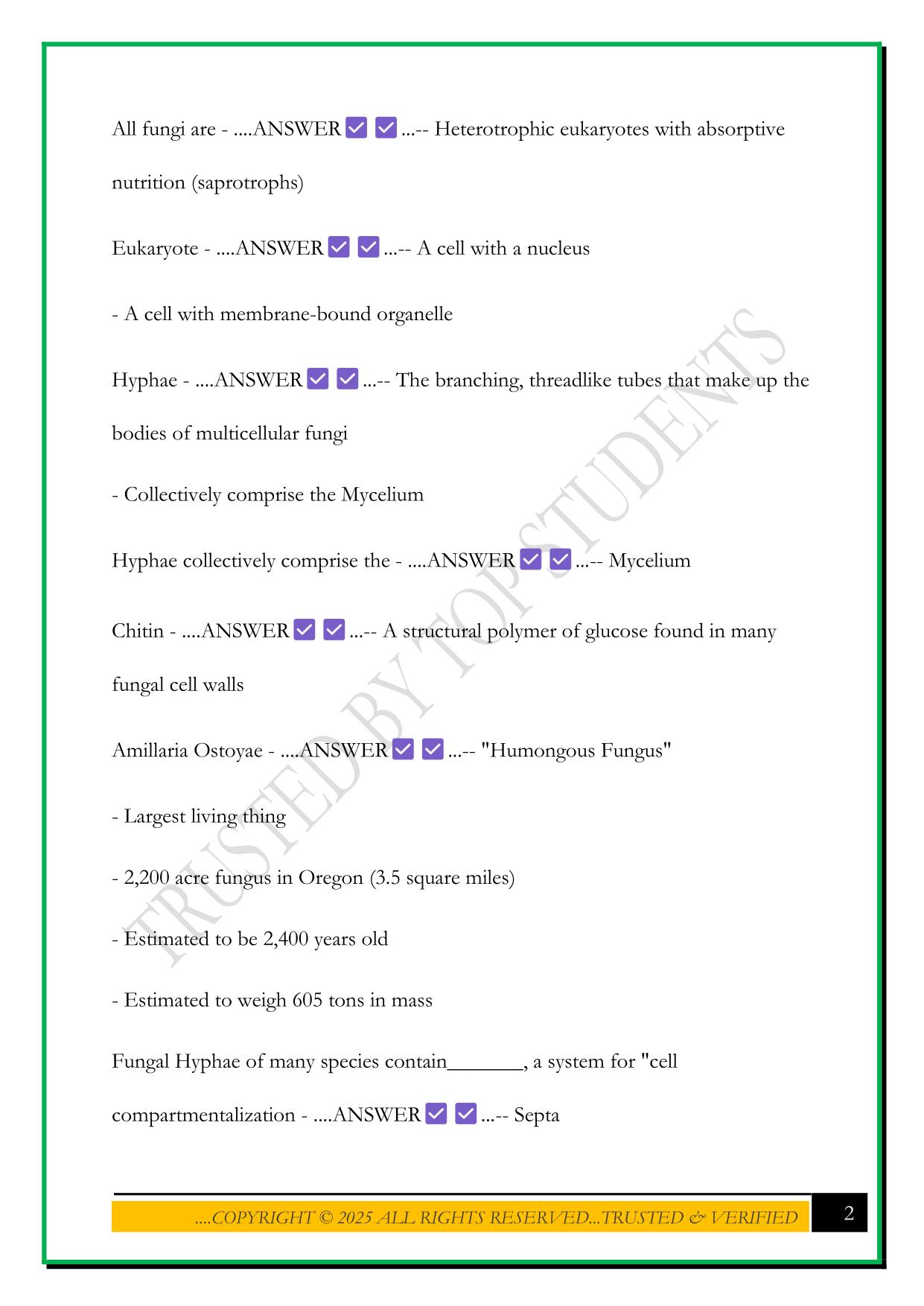BESC 204 EXAM #1 2025 QUESTIONS AND ANSWERS