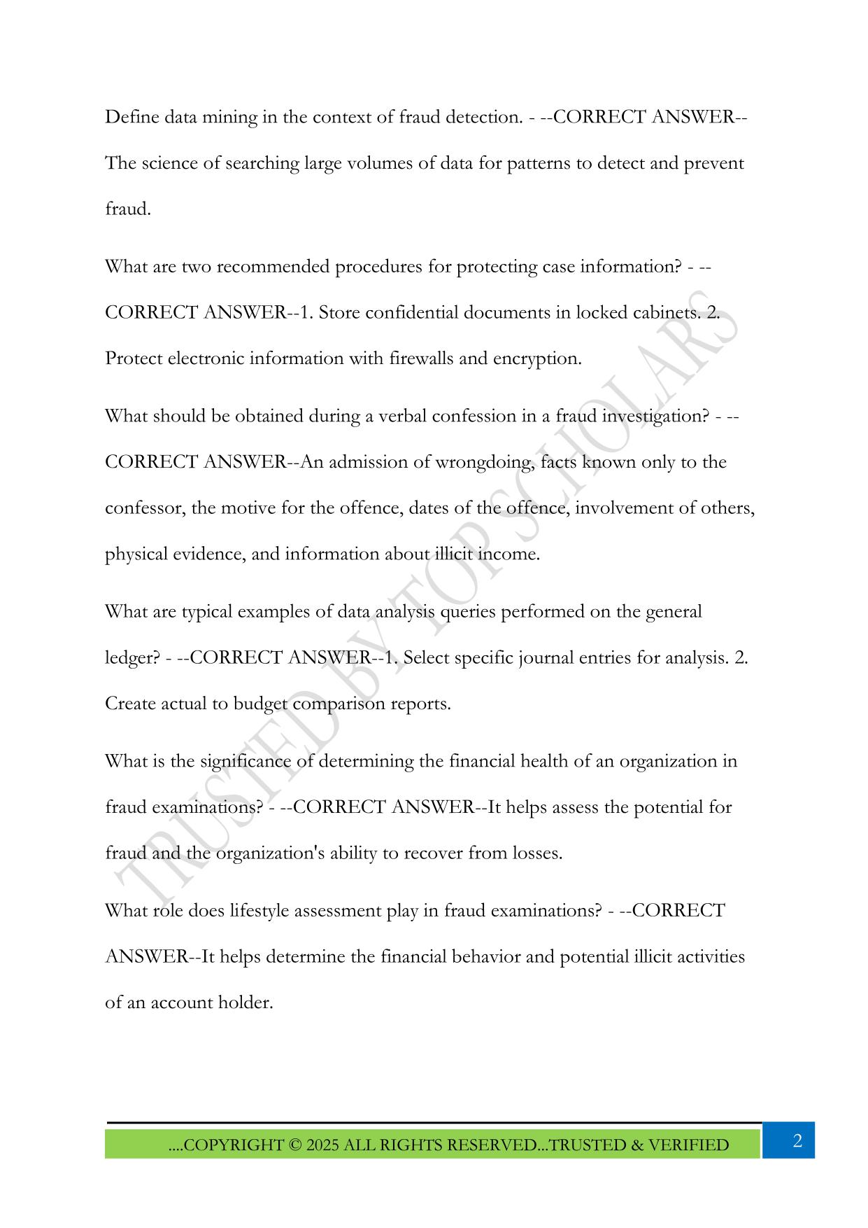 ACFE INVESTIGATION Chapter 2 Exam 2025 Questions and Answers