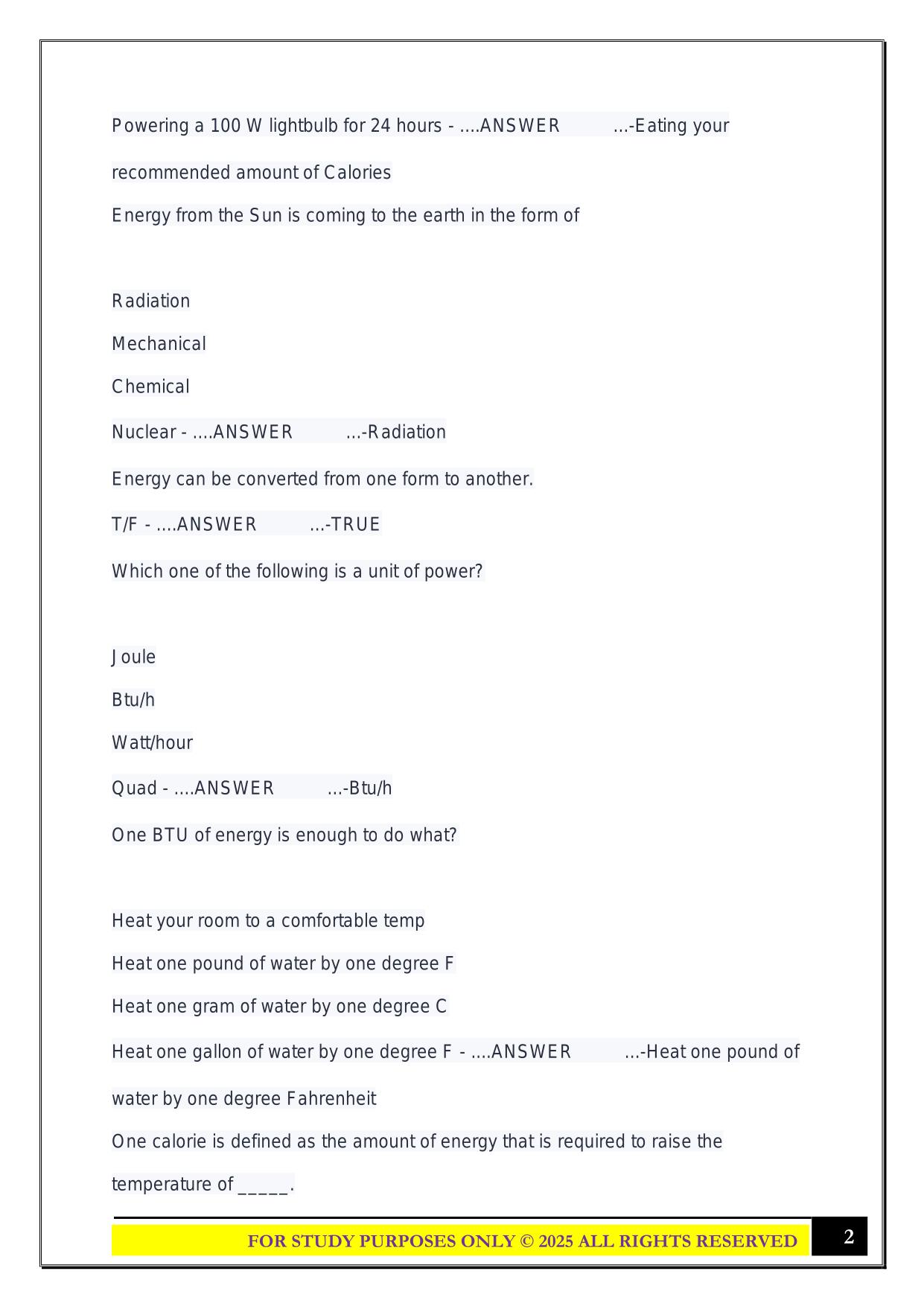 EGEE 102 FINAL EXAM 2025 QUESTIONS AND ANSWERS
