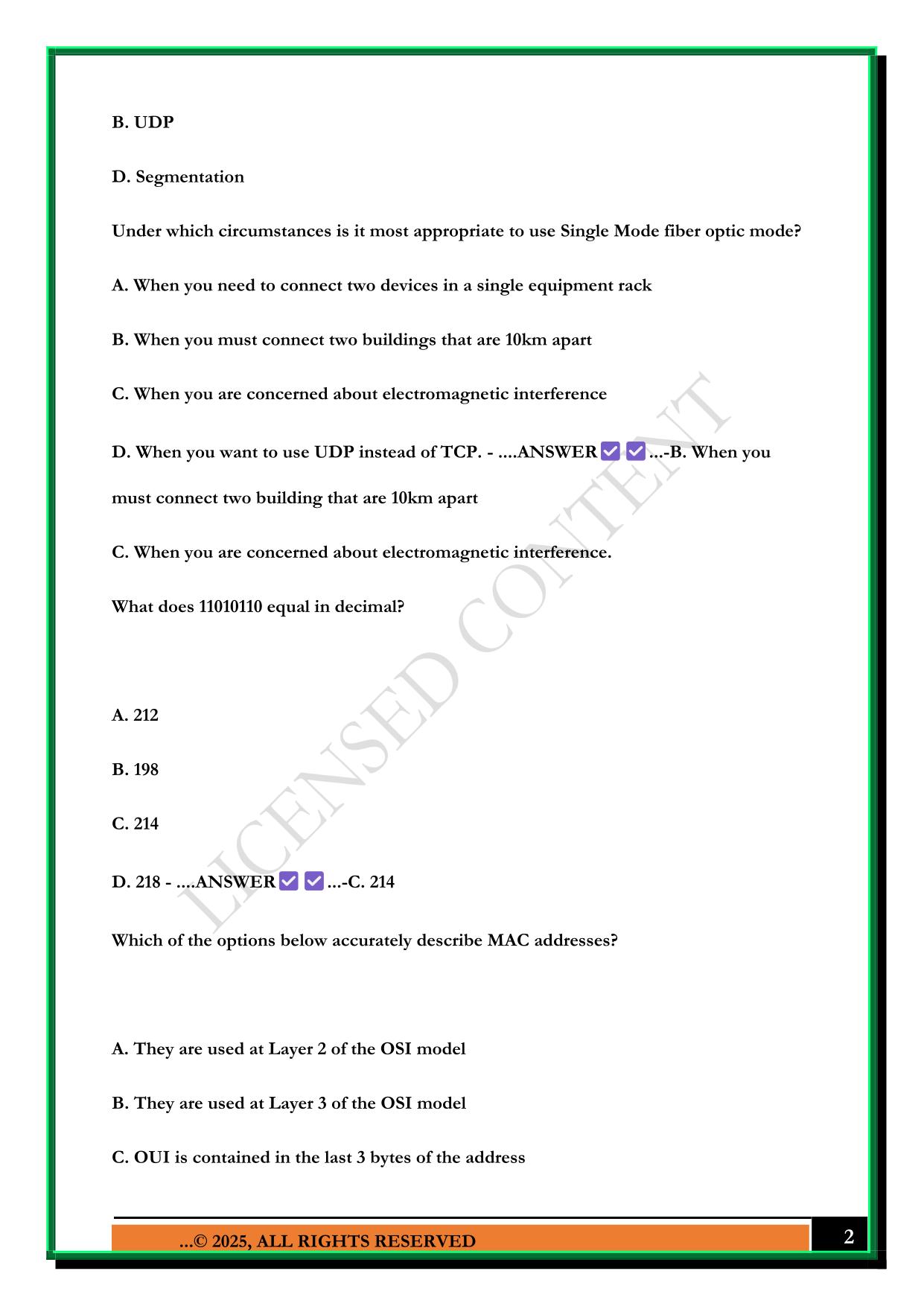 ACSA AOS-CX EXAM 2025 QUESTIONS AND ANSWERS