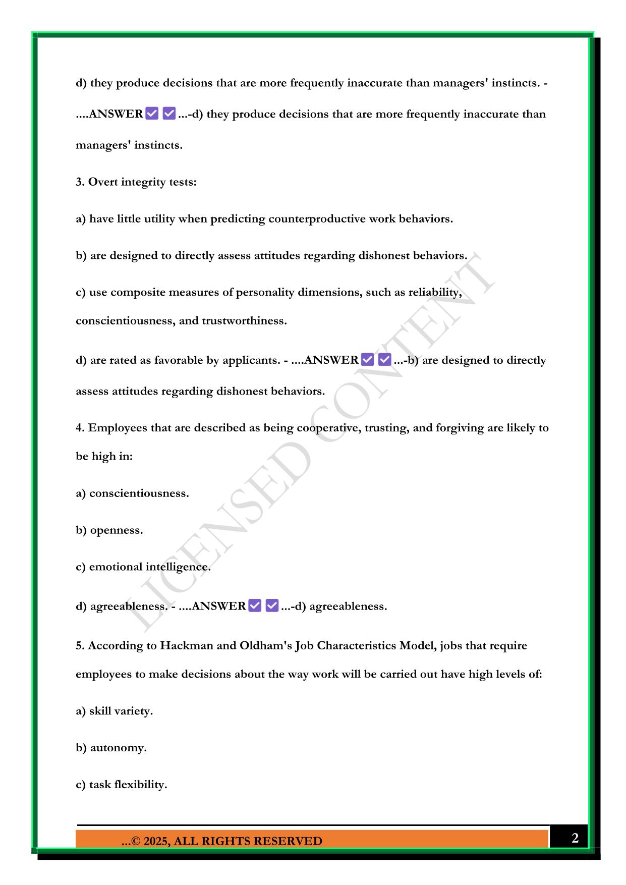MAN6366 PRACTICE EXAM AND BASIC KNOWLEDGE QUESTIONNAIRE 2025 QUESTIONS AND ANSWERS