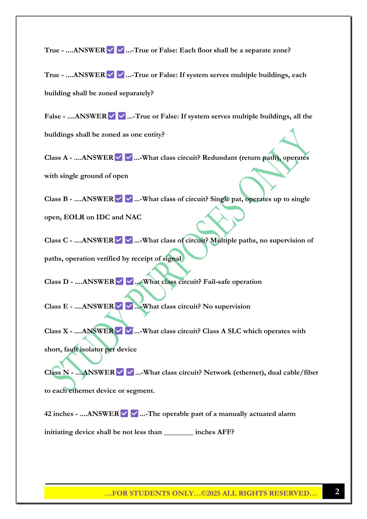 NICET (Fire Alarm Systems) - Level 1 Exam 2025 Questions and Answers