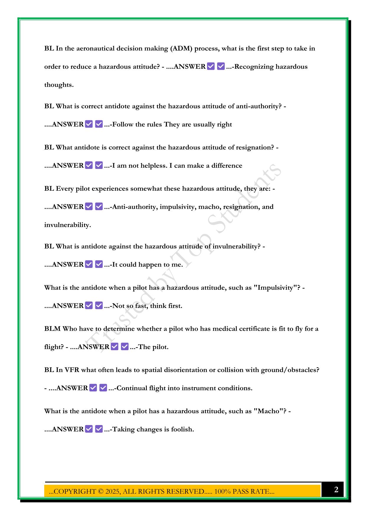 GROUND SCHOOL MIDTERM EXAM 2025 QUESTIONS AND ANSWERS