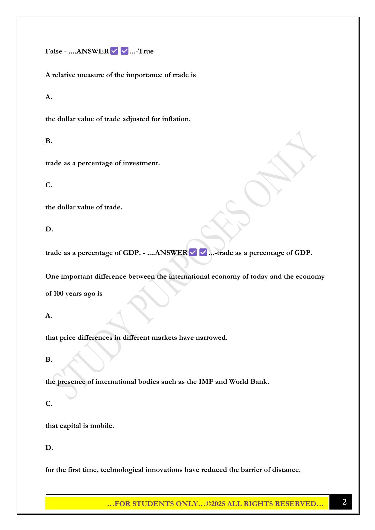ECO 336 EXAMS 2025 QUESTIONS AND ANSWERS