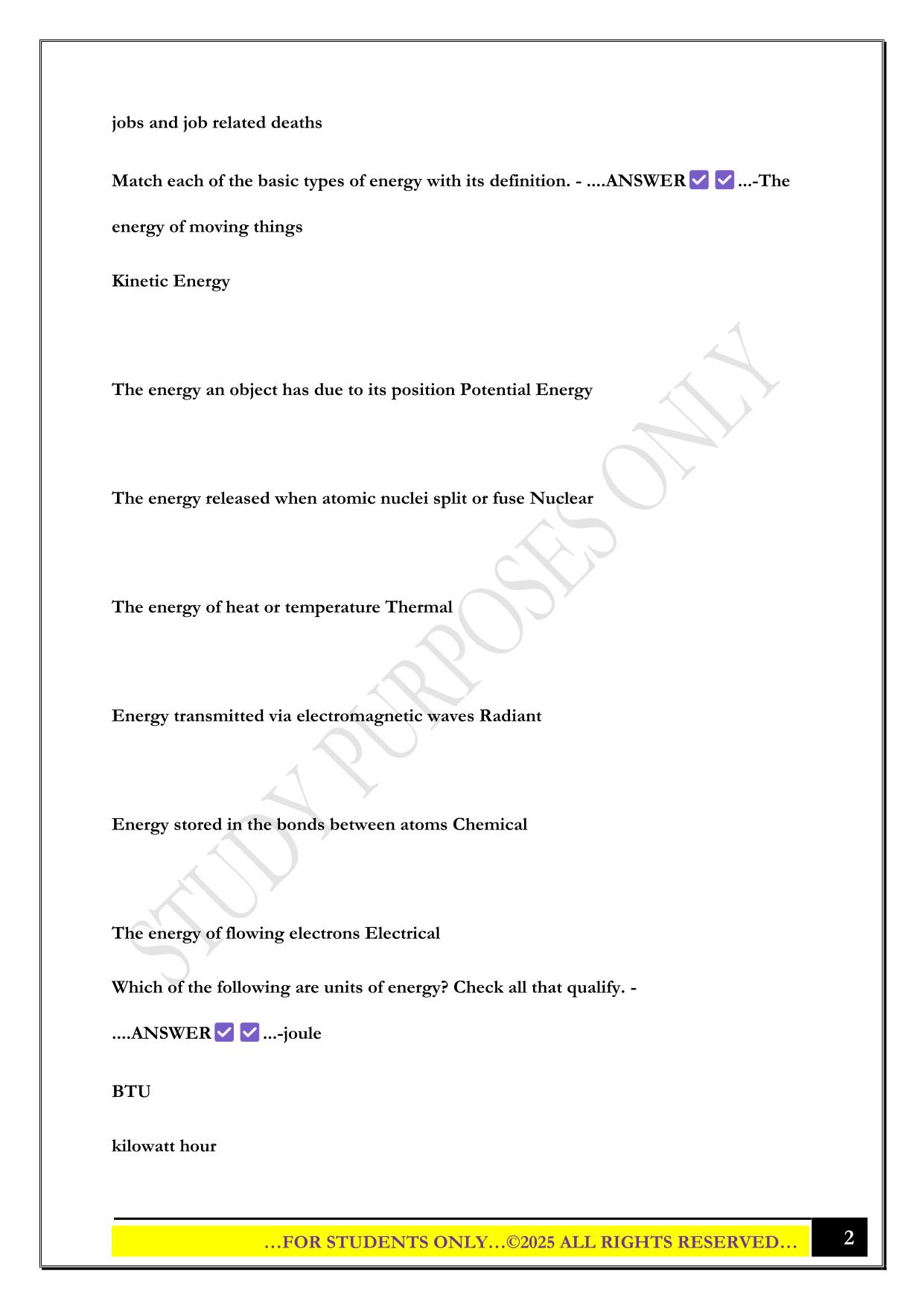 EGEE Midterm Exam 1 Review 2025 Questions and Answers