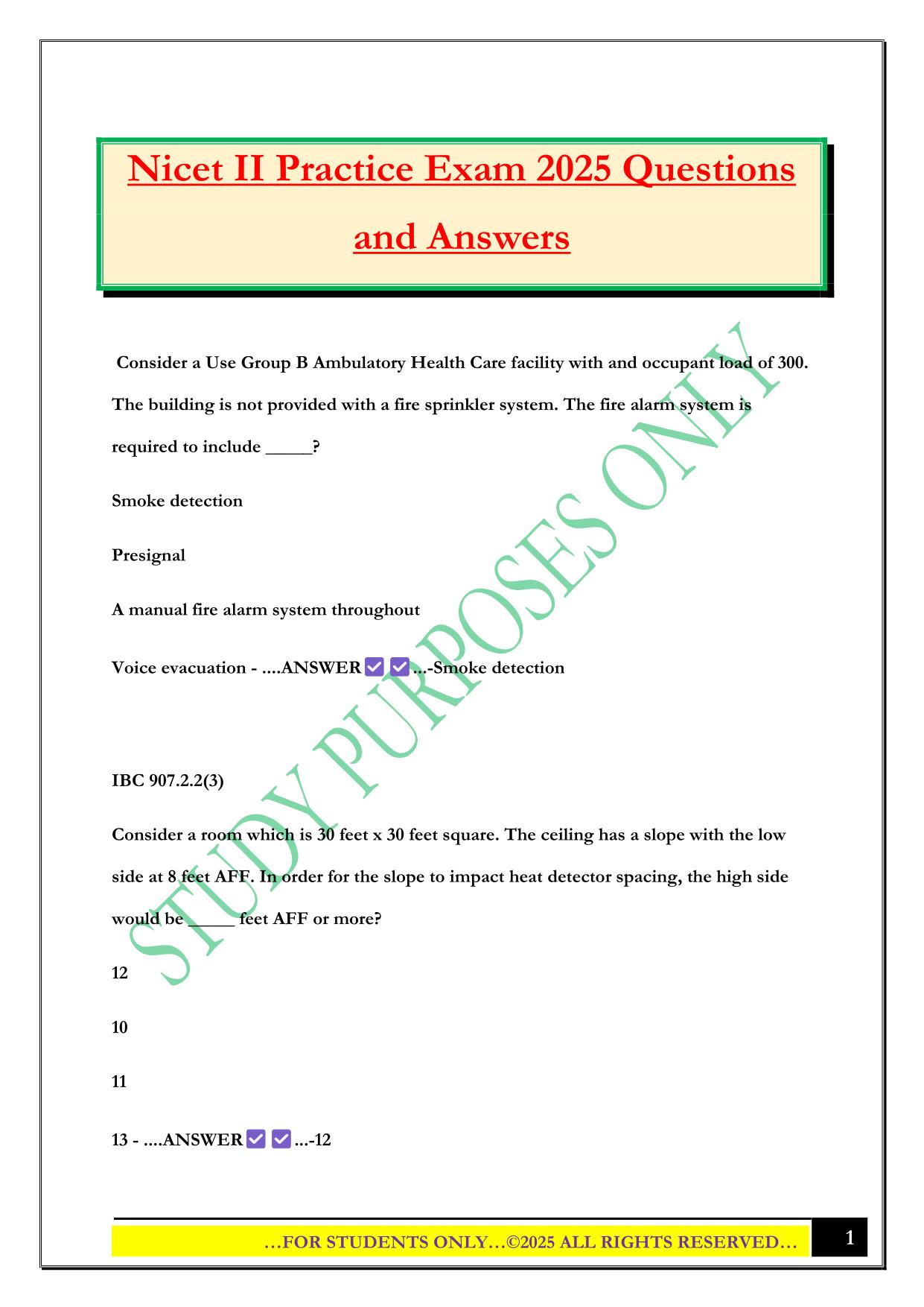 Nicet II Practice Exam 2025 Questions and Answers