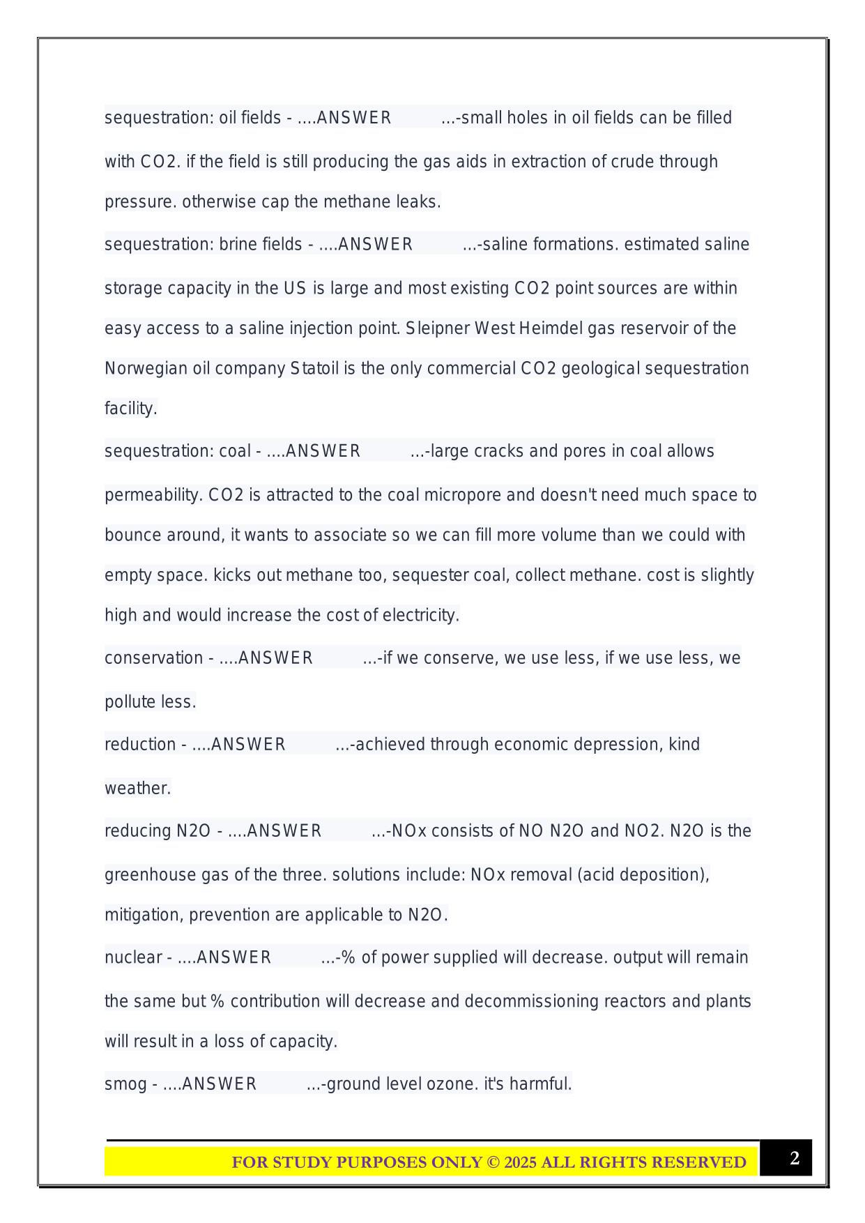 EGEE 101 Exam 3 terms 2025 Questions and Answers
