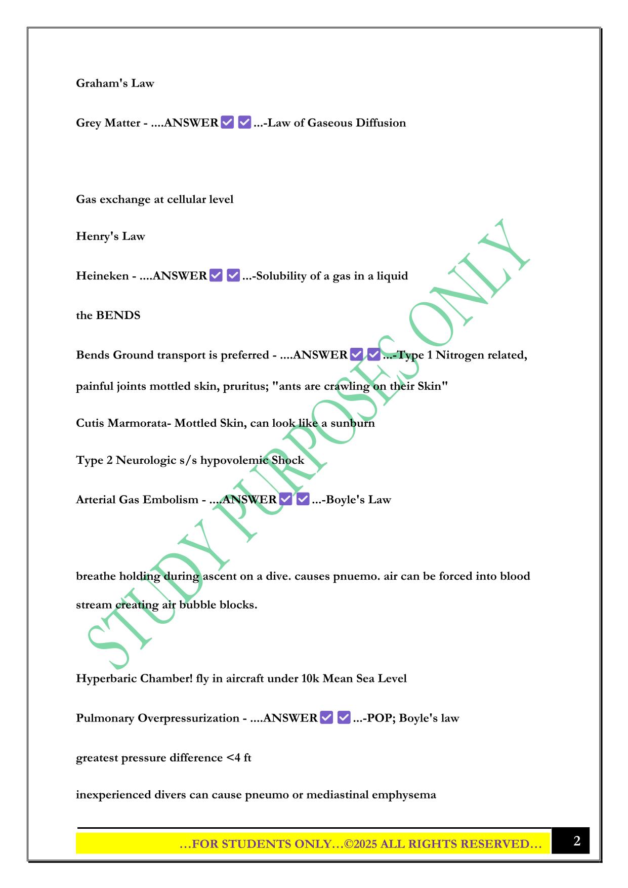 Flight Paramedic Exam 2025 Questions and Answers