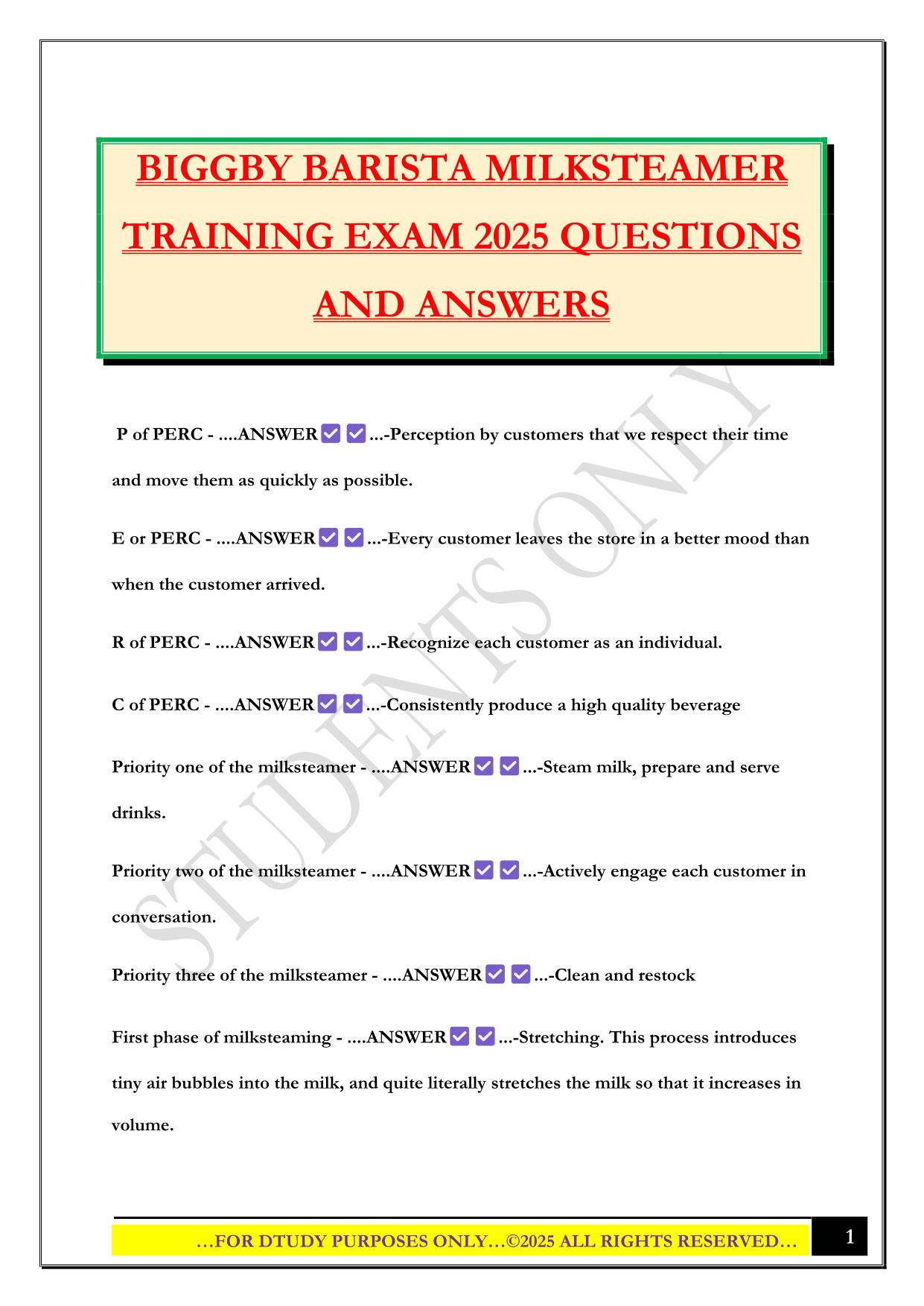 BIGGBY Bundled Exams 2025/2026 |Questions and Answers |100% Pass