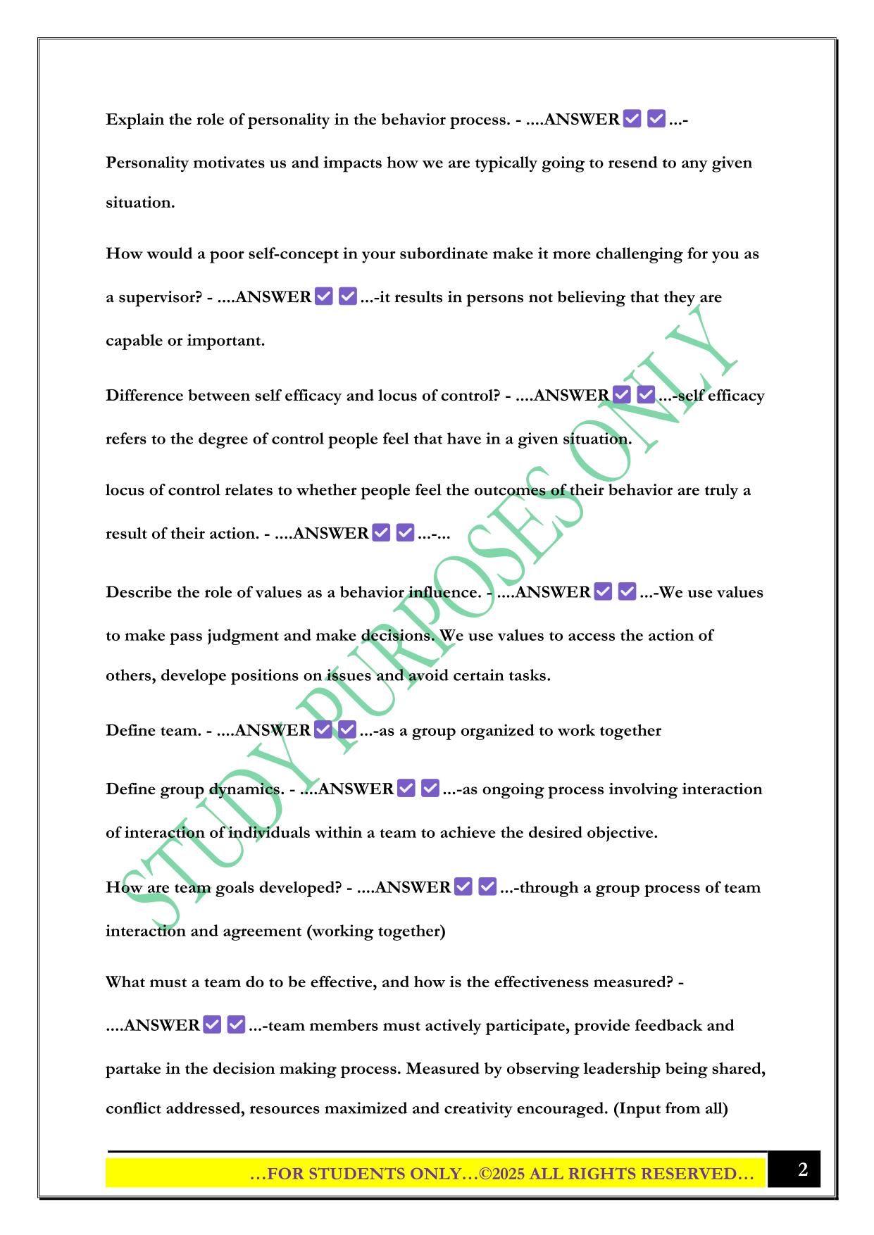 Air Force NCOA Exam 2025 Questions and Answers