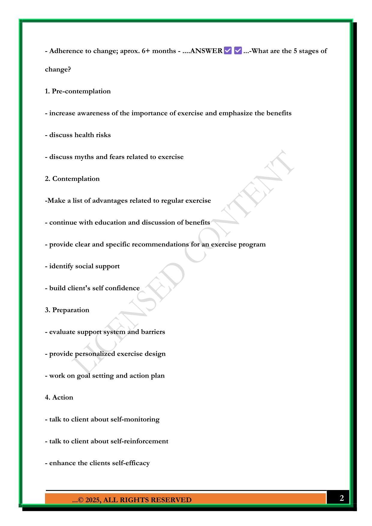 CANFITPRO THEORY EXAM 2025 QUESTIONS AND ANSWERS