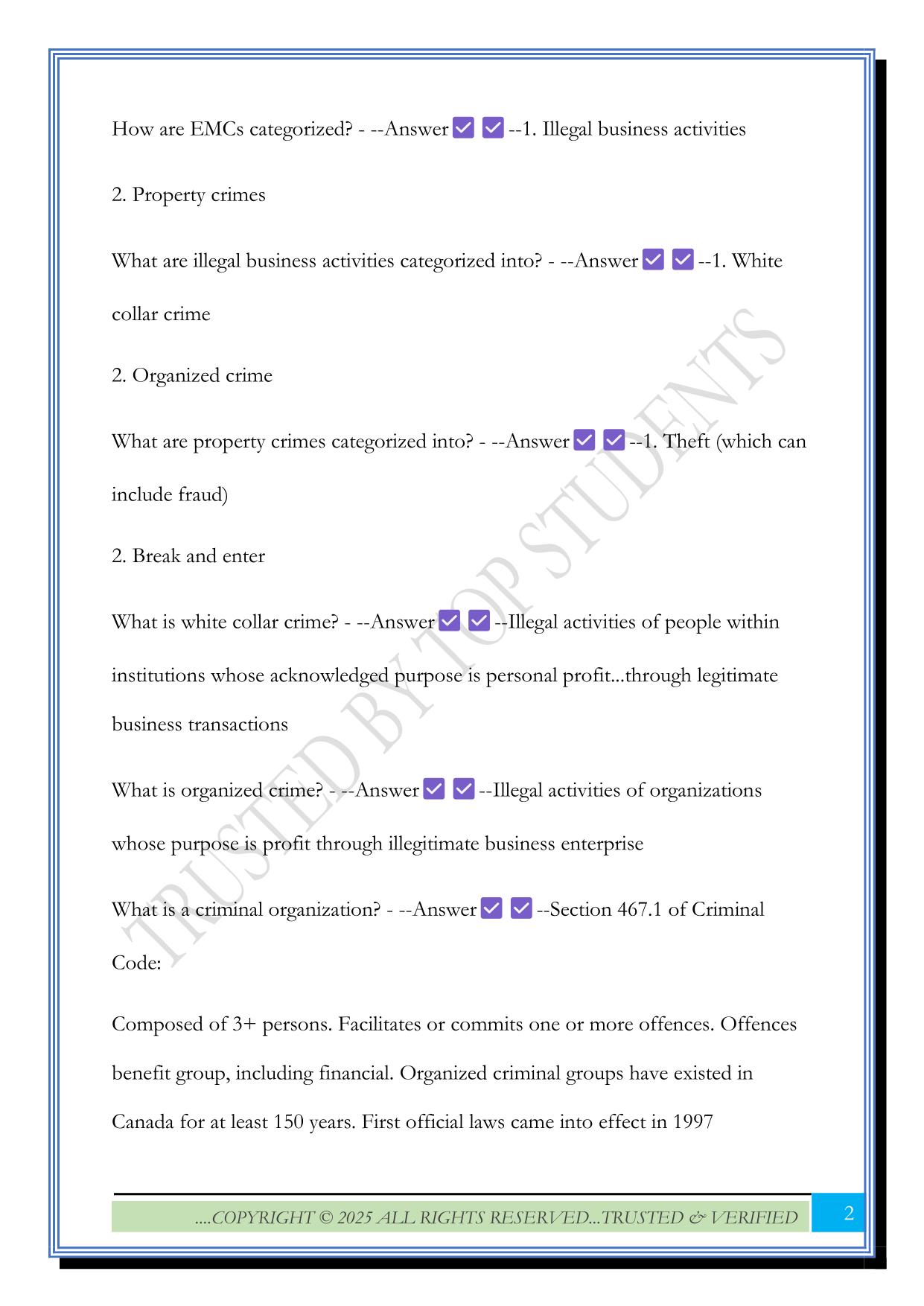 PSYC3402 Final Exam 2025 Questions and Answers