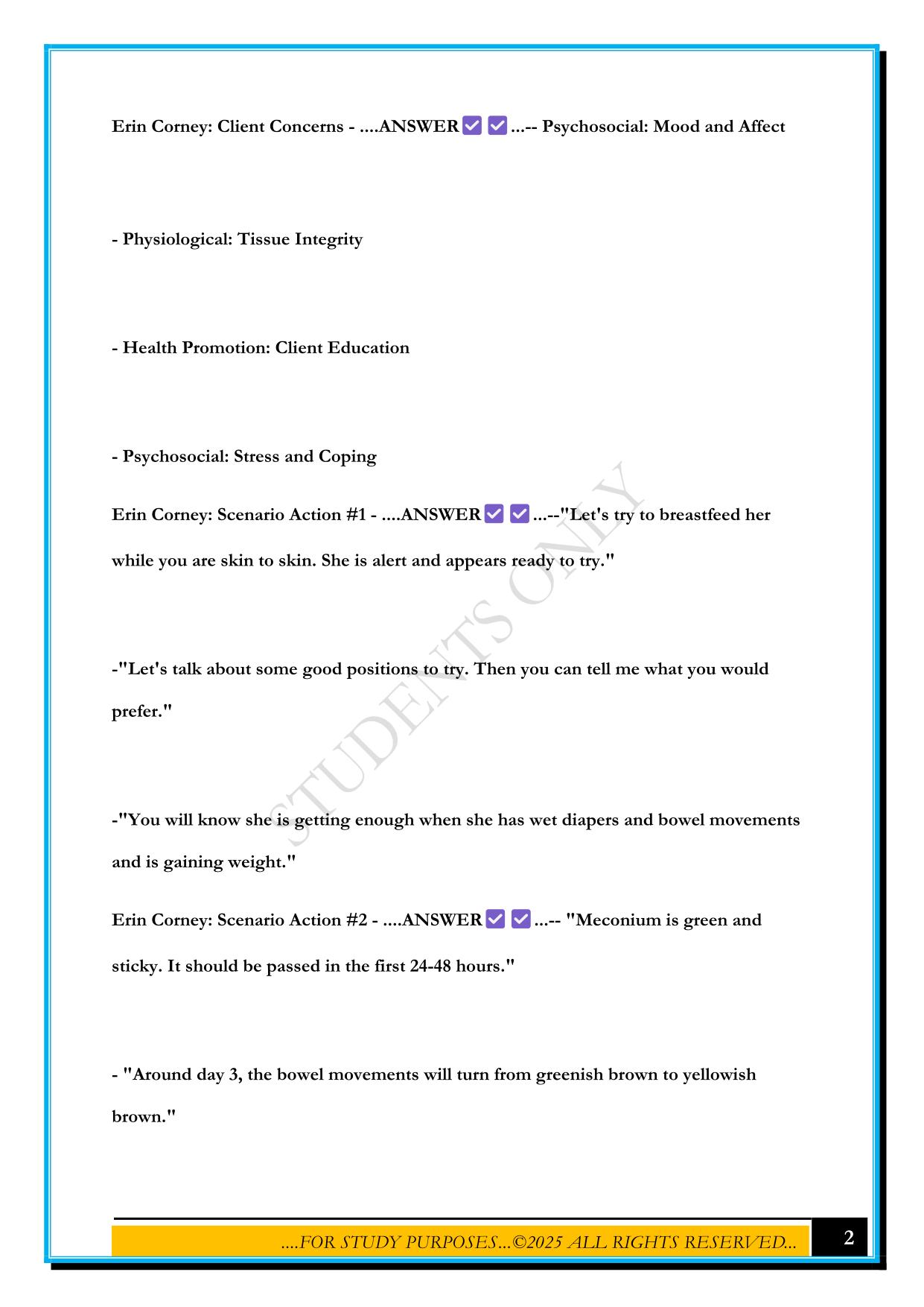 SWIFT RIVER SIMULATIONS 2.0 MATERNAL NEWBORN EXAM 2025 QUESTIONS AND ANSWERS