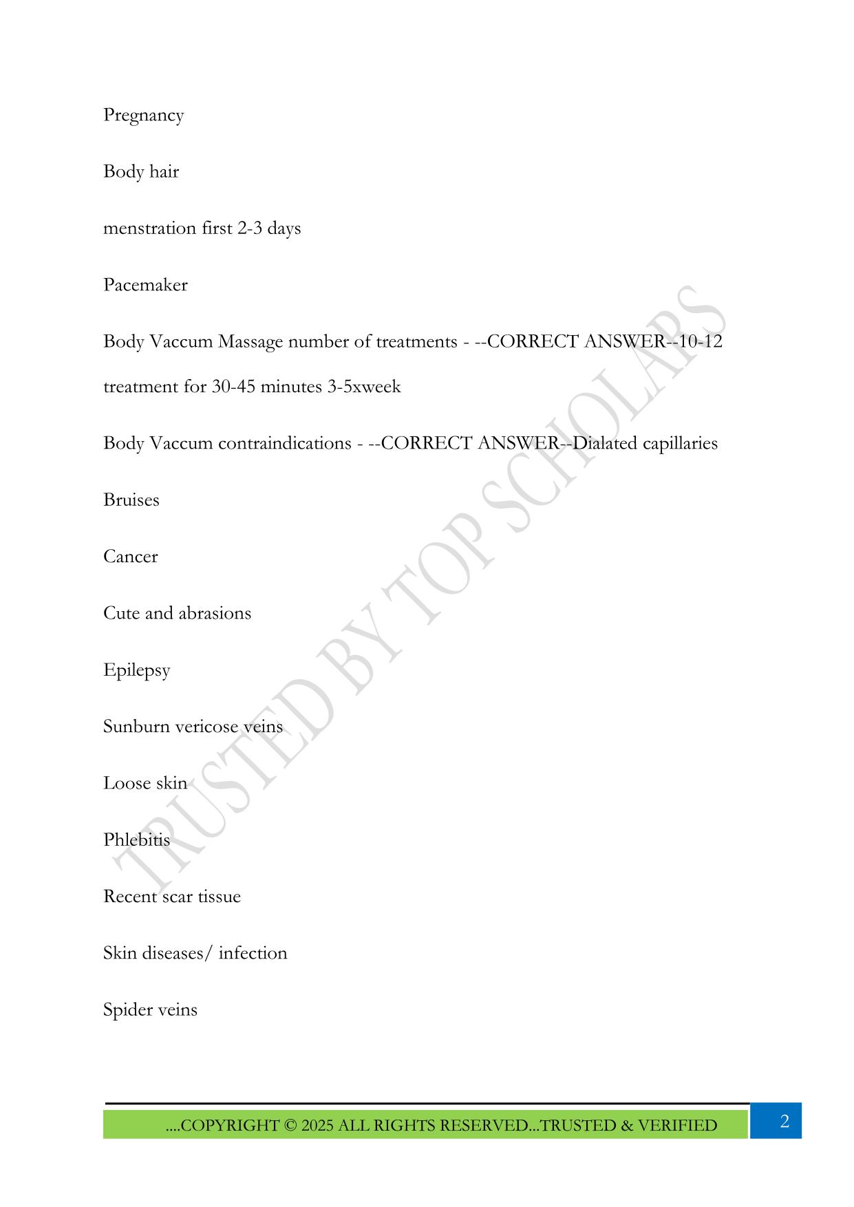 Cidesco Body ElectroTherapy Exam 2025 Questions and Answers