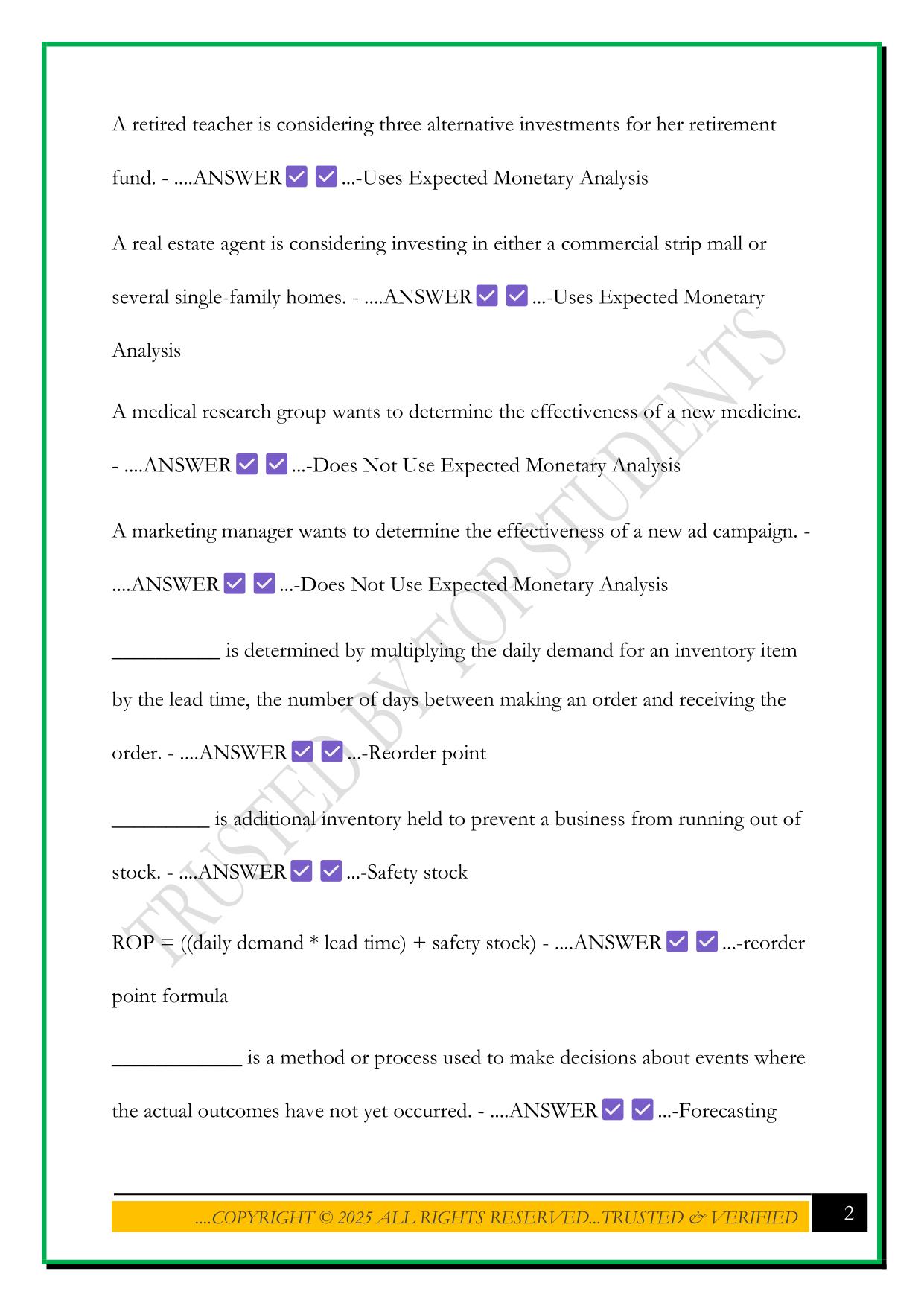 C723 - UNIT 2 EXAM 2025 QUESTIONS AND ANSWERS