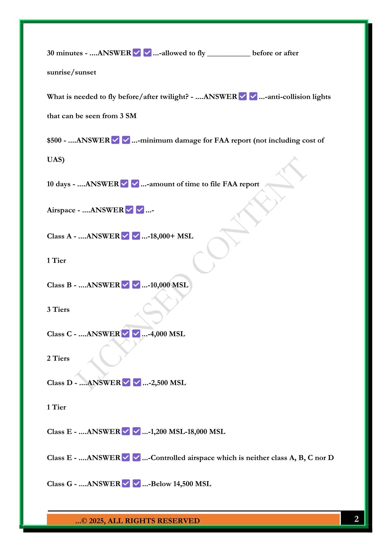 PART 107 STUDY GUIDE 2025 QUESTIONS AND ANSWERS