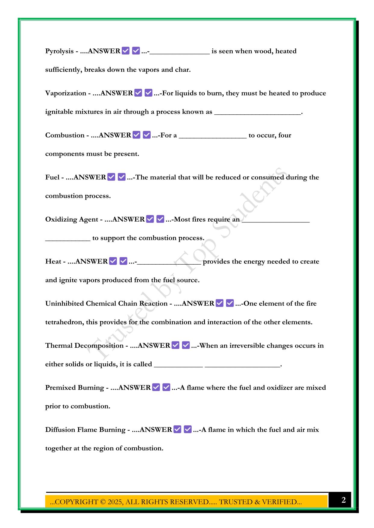 NFPA 921 EXAM 2025 QUESTIONS AND ANSWERS